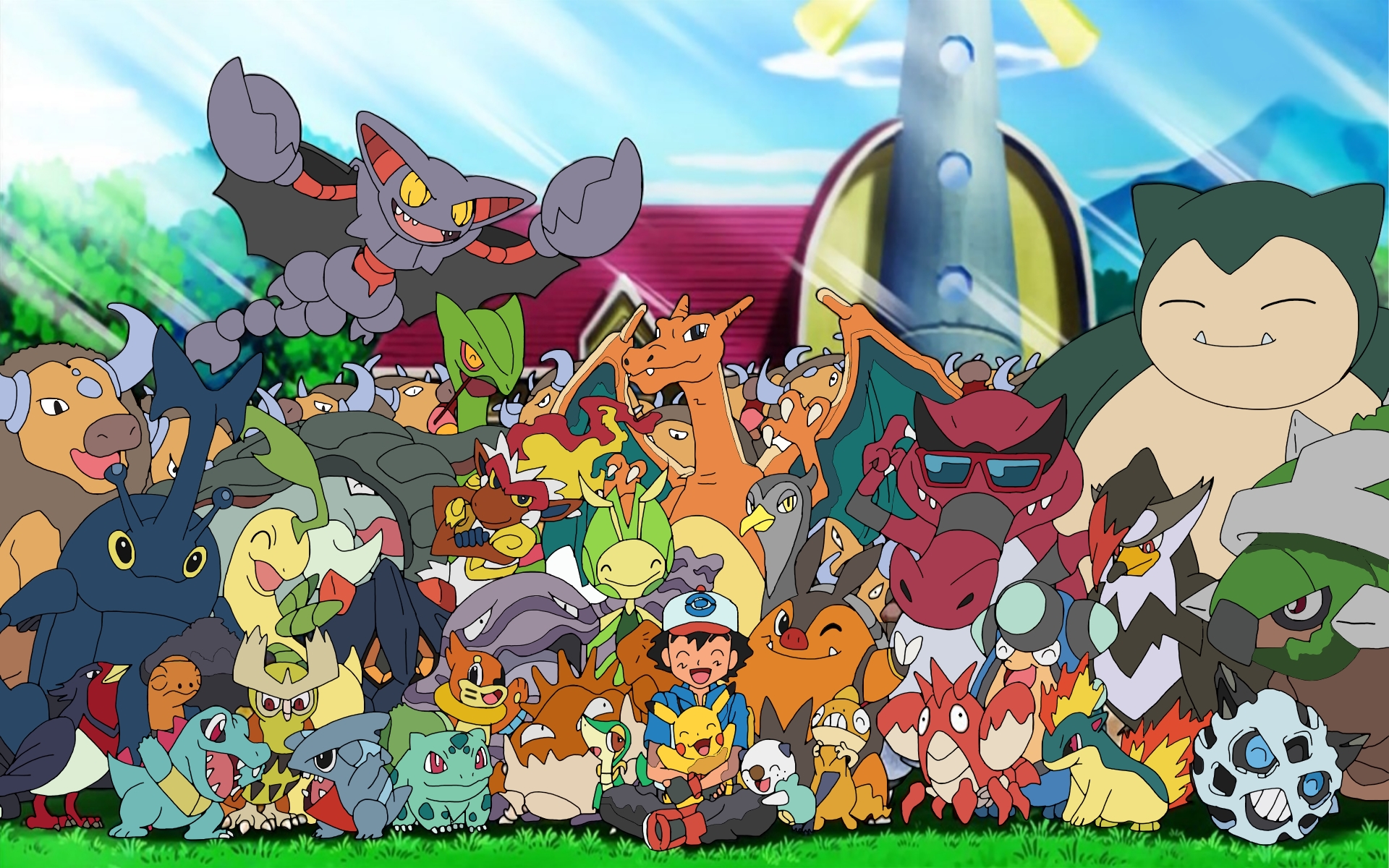 Free download Ash with his Pokemon by 70Jack90 [1920x1200] for your Desktop, Mobile & Tablet. Explore Pokemon Ash Wallpaper. Ghost Pokemon Wallpaper, Pikachu and Ash Wallpaper, Ash Prime Wallpaper