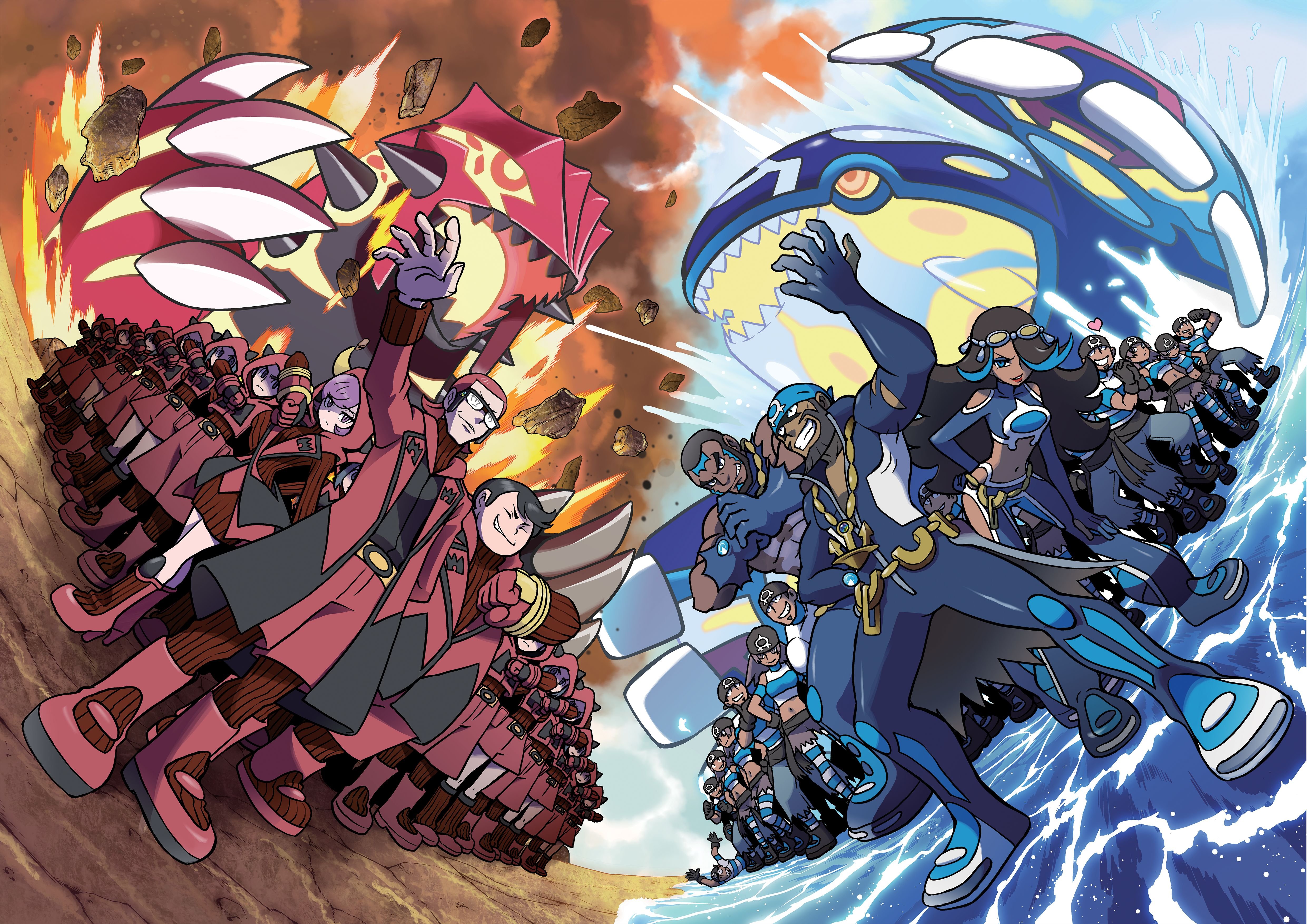 pokemon, Team, Aqua, Vs, Team, Magma Wallpaper HD / Desktop and Mobile Background