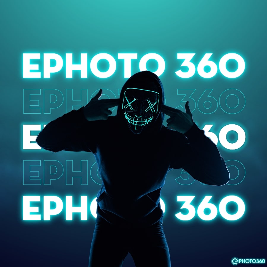 Create anonymous hacker avatars cyan neon