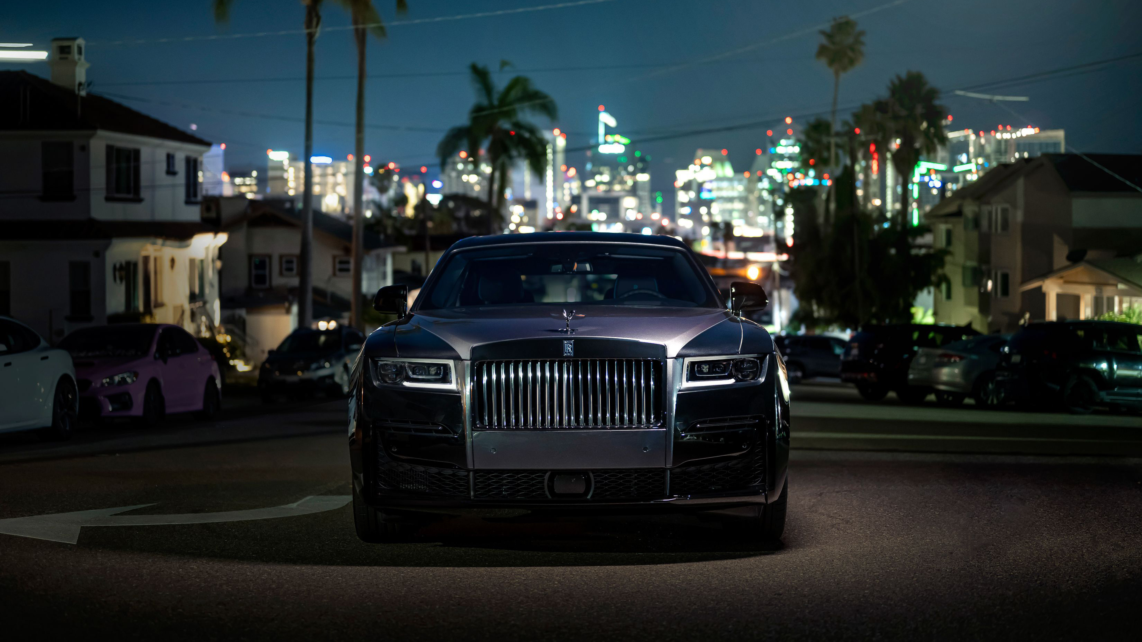 2022 Rolls Royce Black Badge Ghost 4K 4 Wallpaper. HD Car Wallpaper