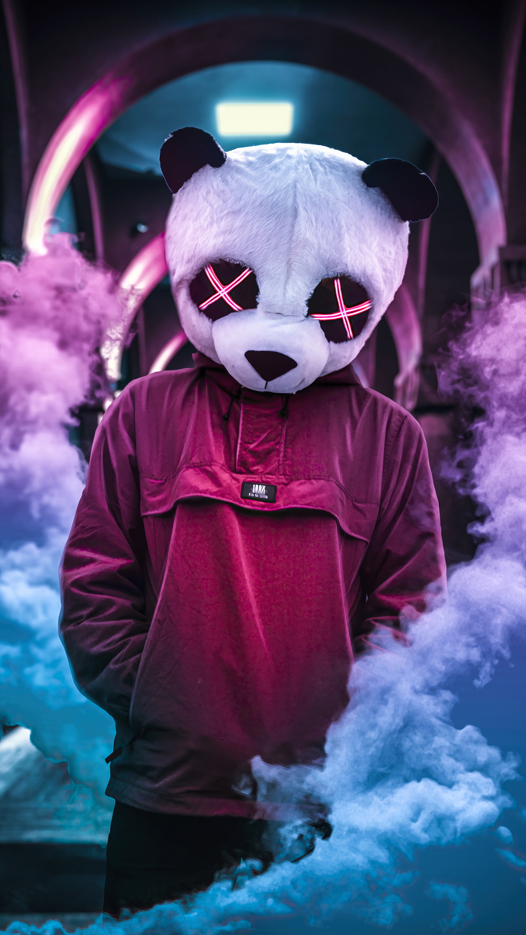 Panda Neon Eyes 4k iPhone 6s, 6 Plus, Pixel xl , One Plus 3t, 5 HD 4k Wallpaper, Image, Background, Photo and Picture