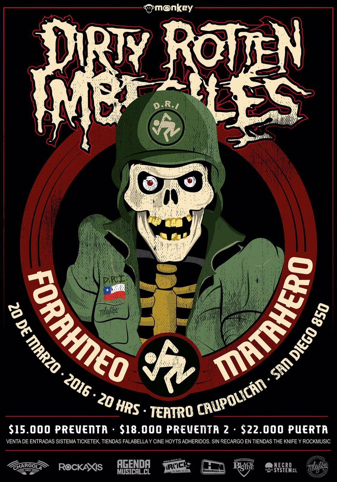 D.R.I. cancela show en Chile: 20 de marzo