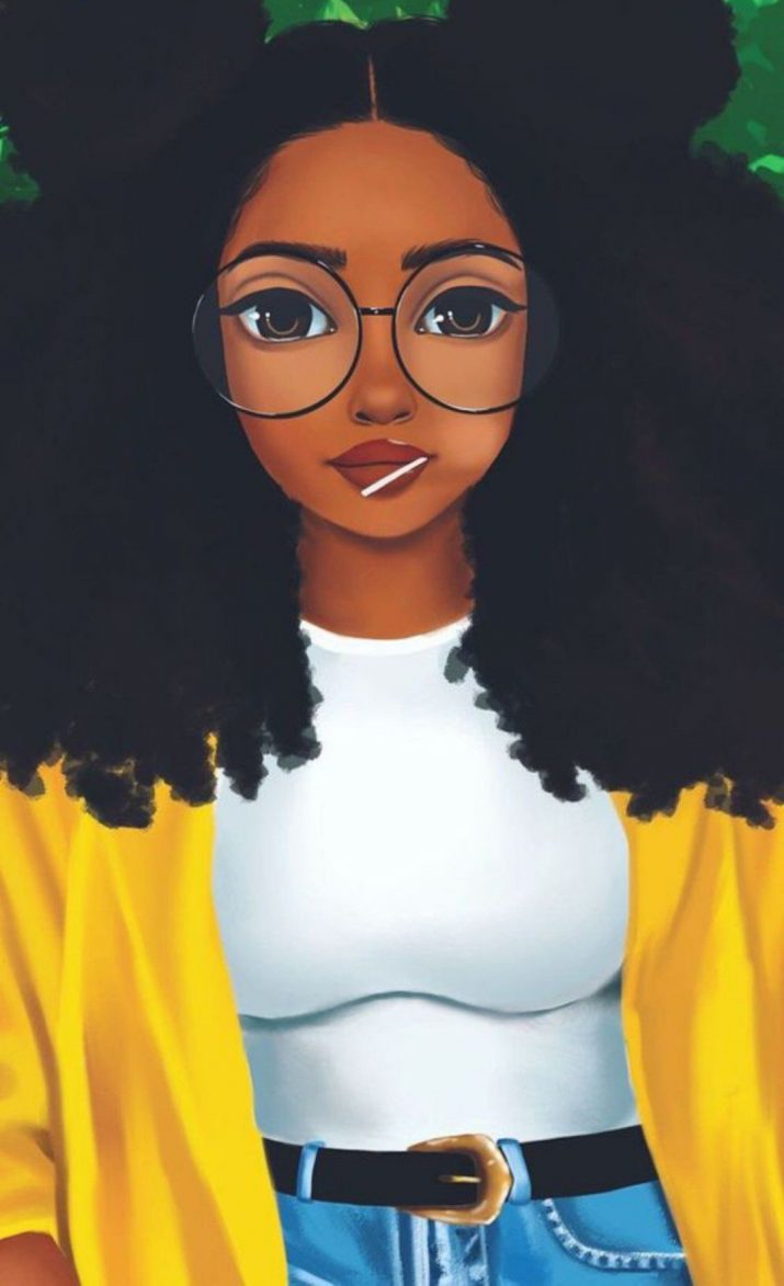 Black Girl Cartoon Wallpaper