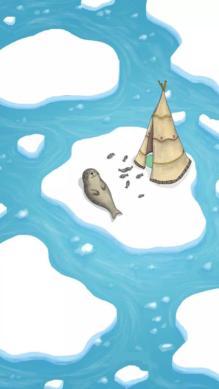 cute seal. Cute seals, Seal cartoon wallpaper, Cute drawings