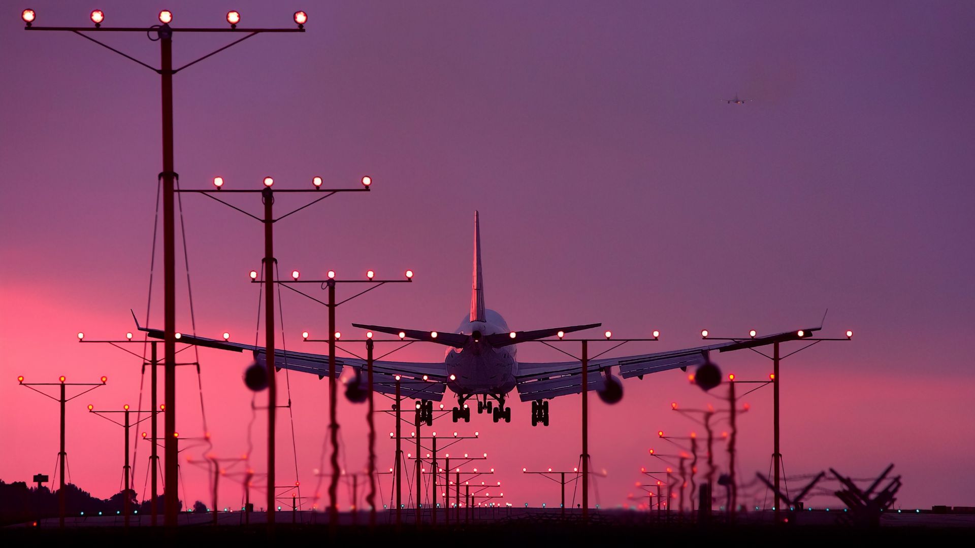 Aircraft, landing, sunset wallpaper, HD image, picture, background, dd8f3f