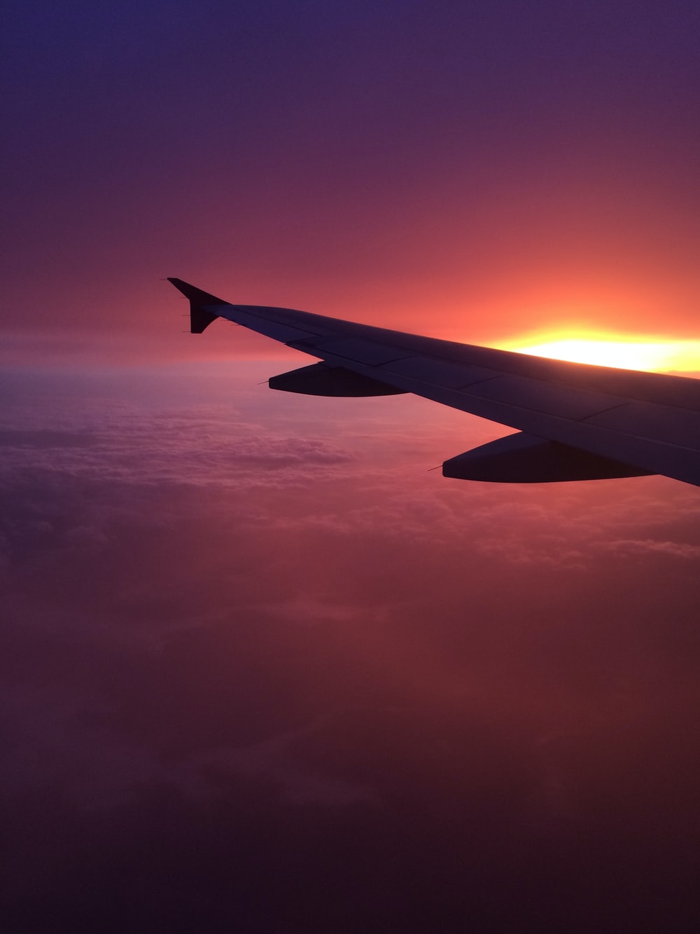 Airplane Sunset Picture. Download Free Image