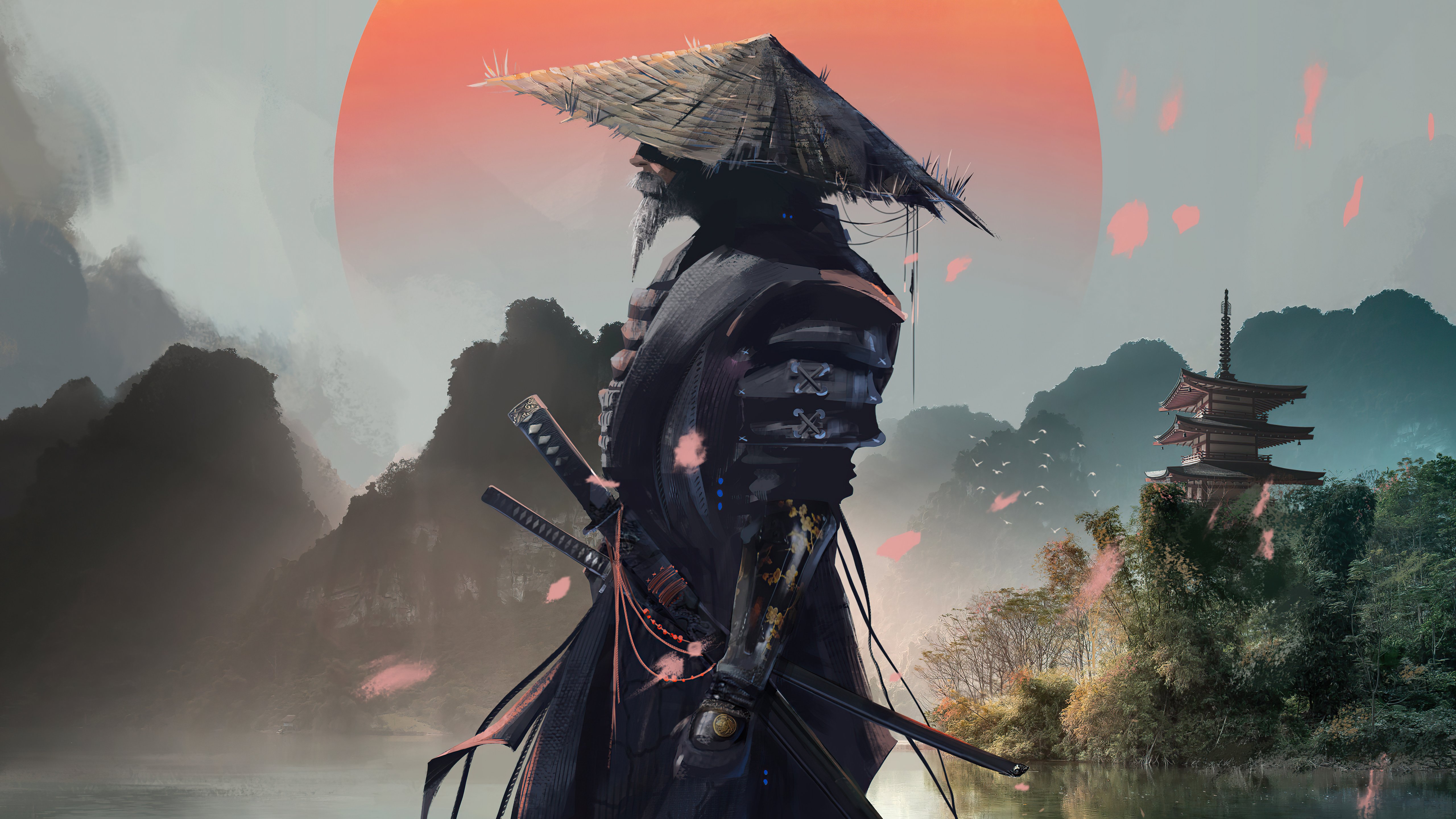 8K Samurai Wallpaper