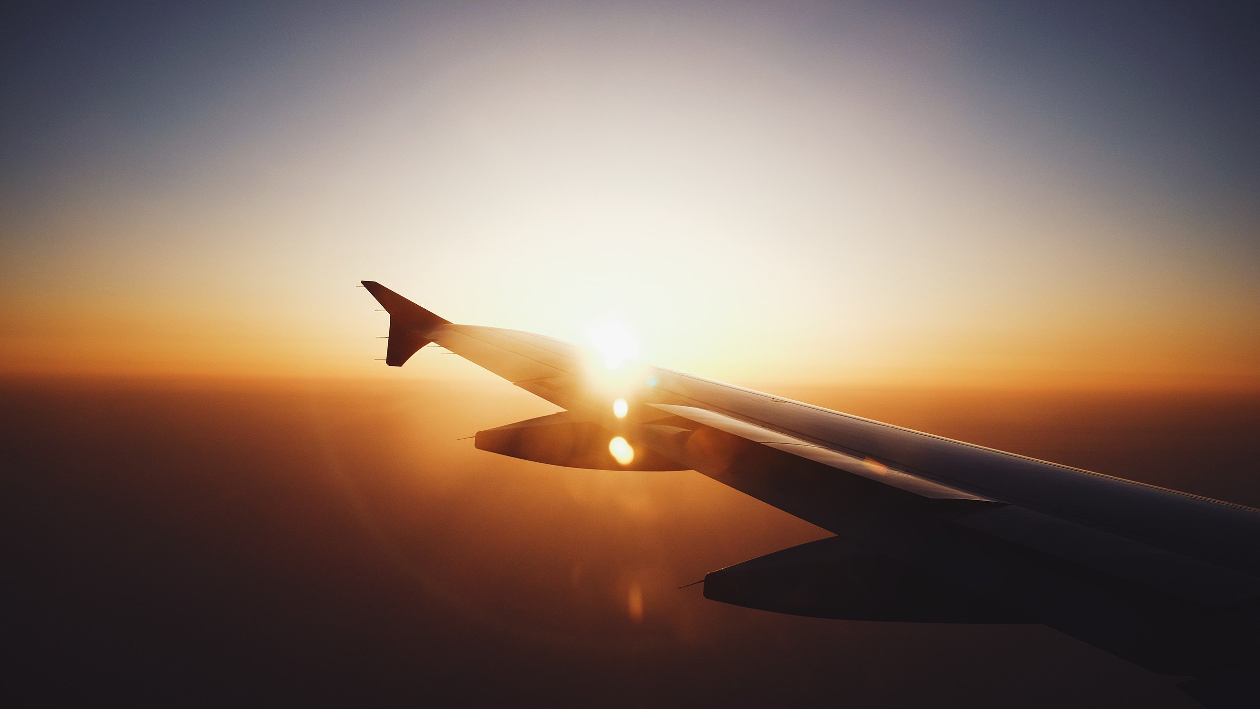airplane, Airplane wing, Sunset, Lens flare HD Wallpaper / Desktop and Mobile Image & Photo