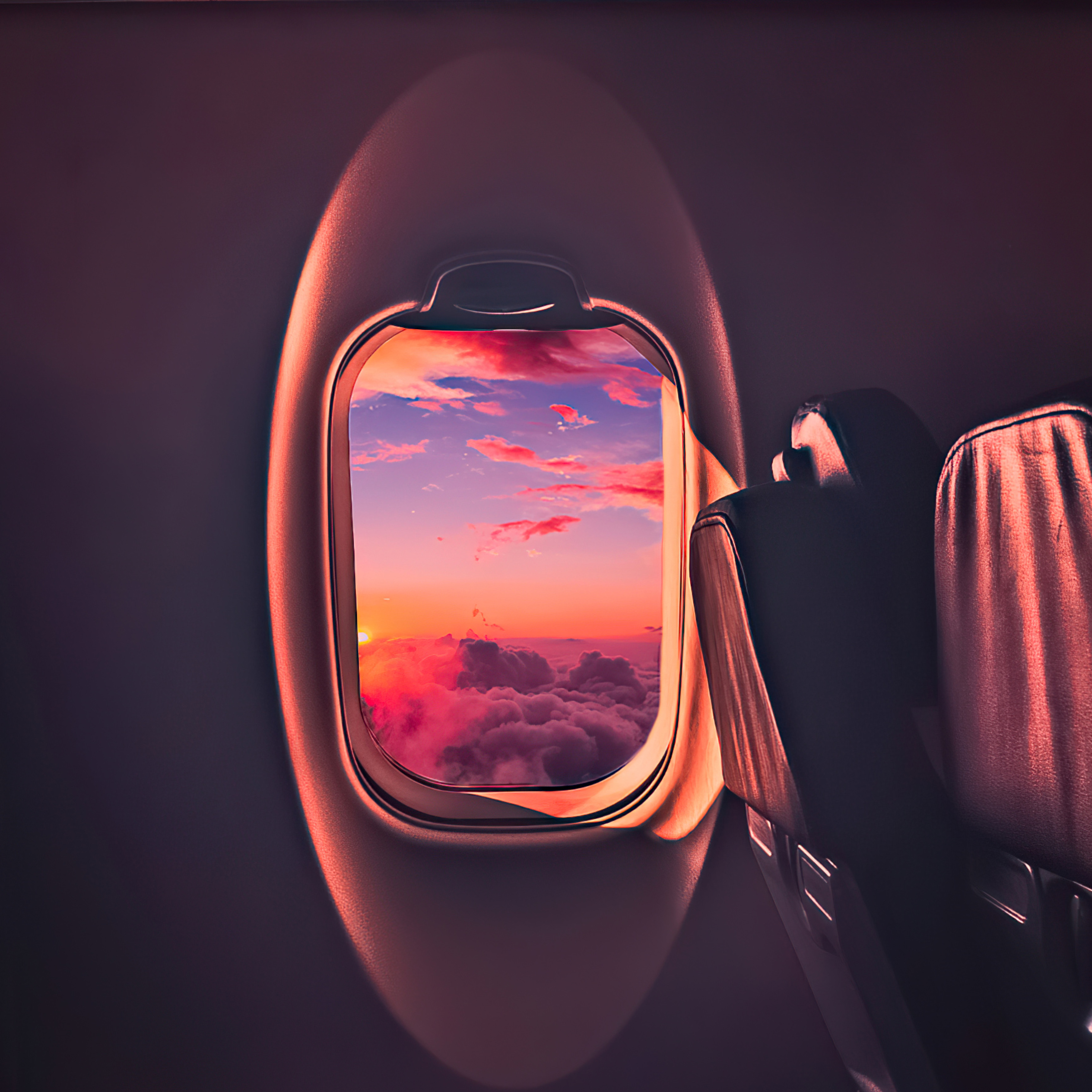 Beautiful Sunset Through Airplane Window iPad Pro Retina Display HD 4k Wallpaper, Image, Background, Photo and Picture