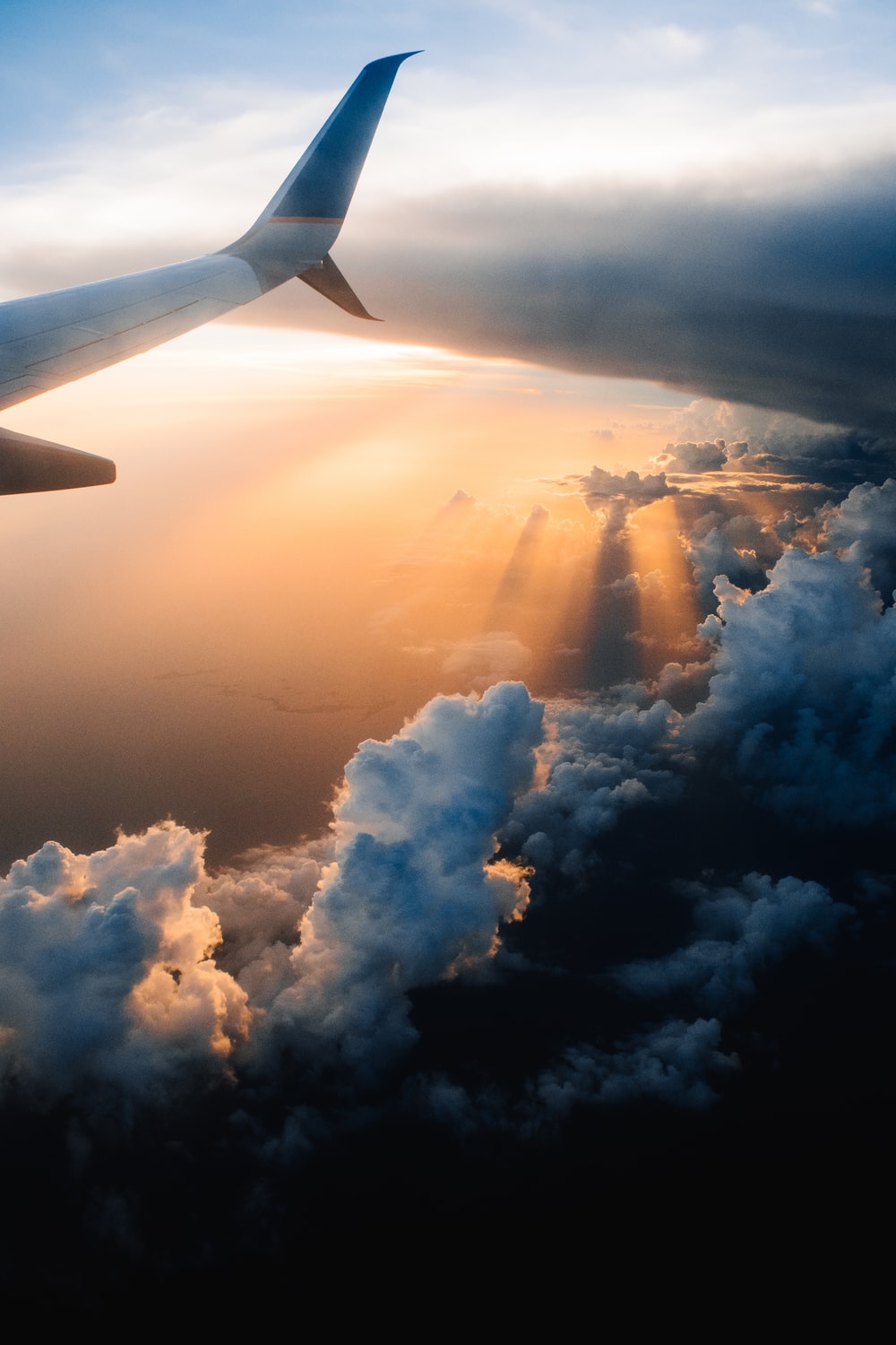 Airplane Sunset Picture. Download Free Image
