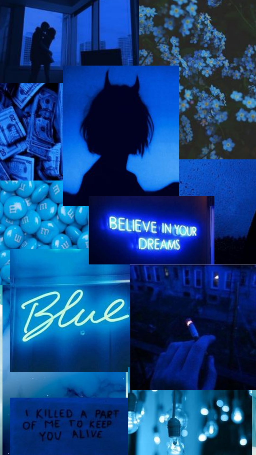 Wallpaper Blue Aesthetic. Wallpaper iphone neon, iPhone wallpaper tumblr aesthetic, Dark blue wallpaper