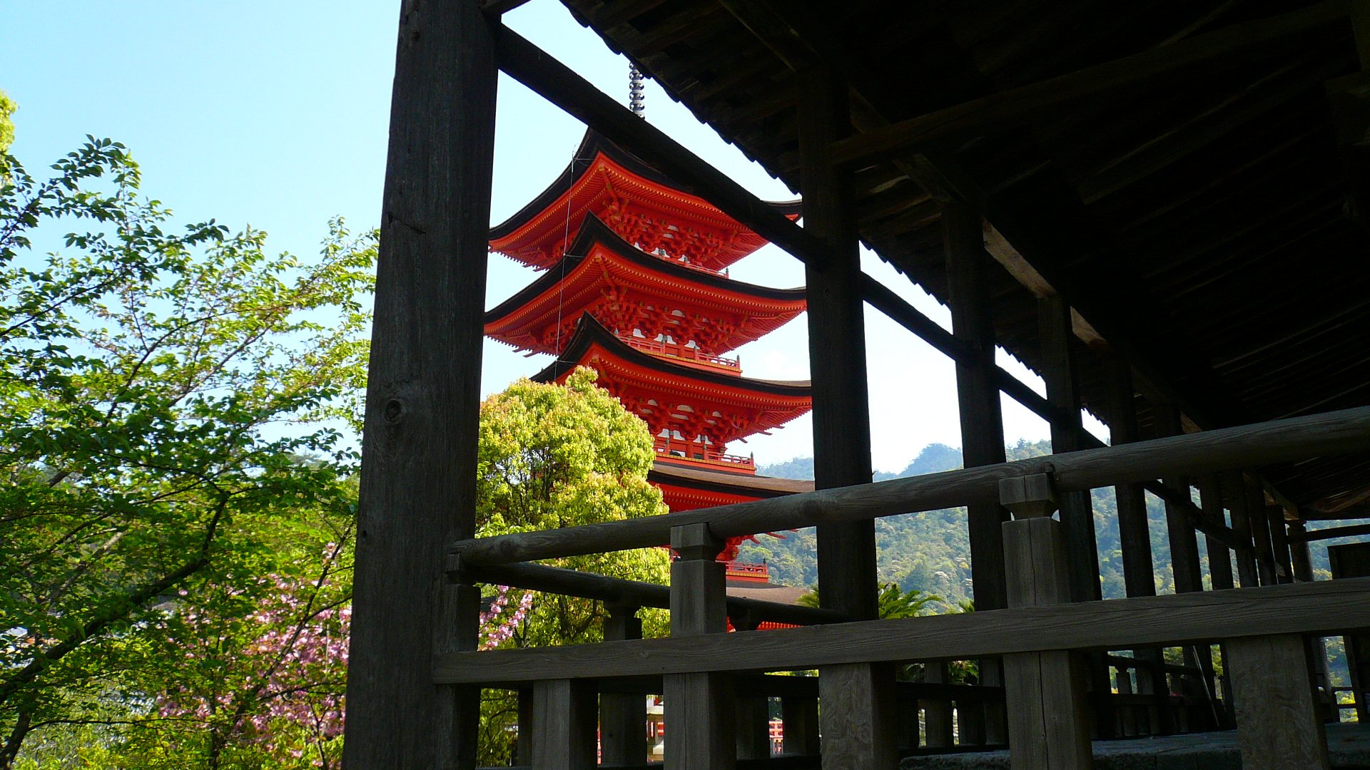 Wood architecture Japanese Chinese wallpaperx1080