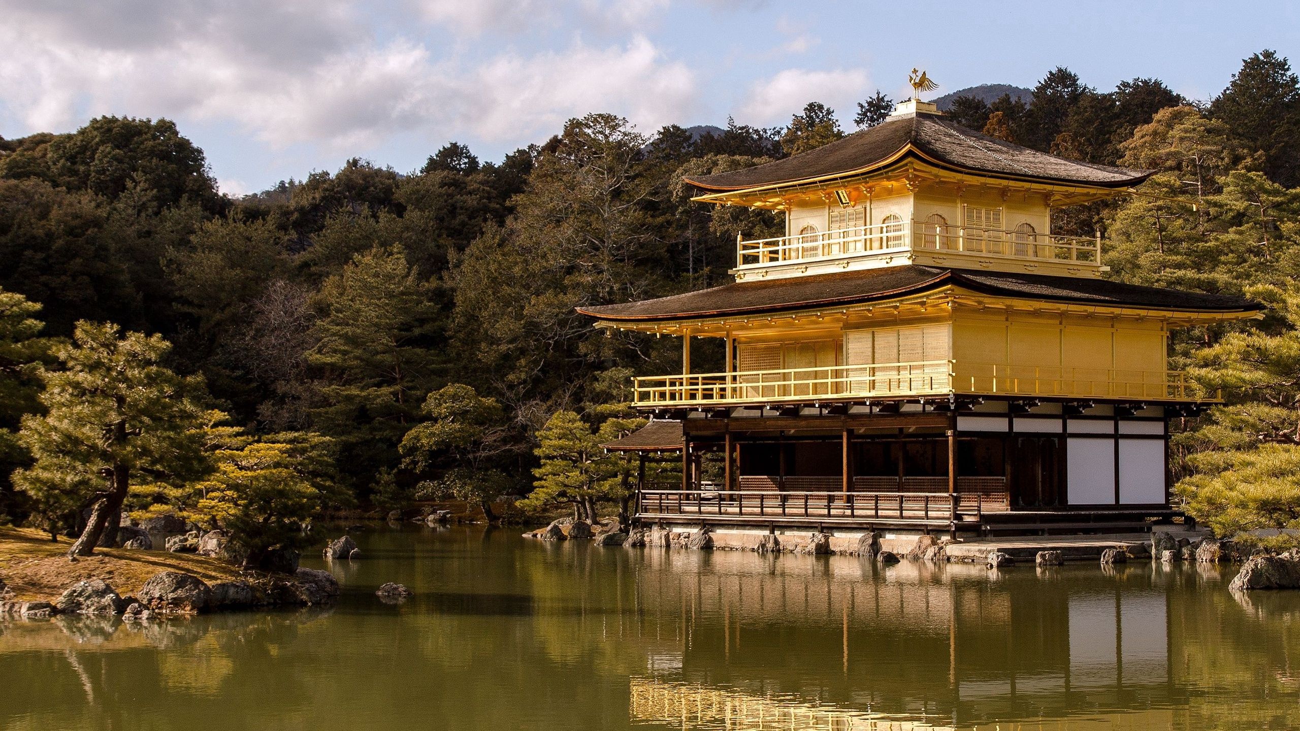 Download wallpaper 2560x1440 china, japan, construction, architecture, style, wood, privacy widescreen 16:9 HD background