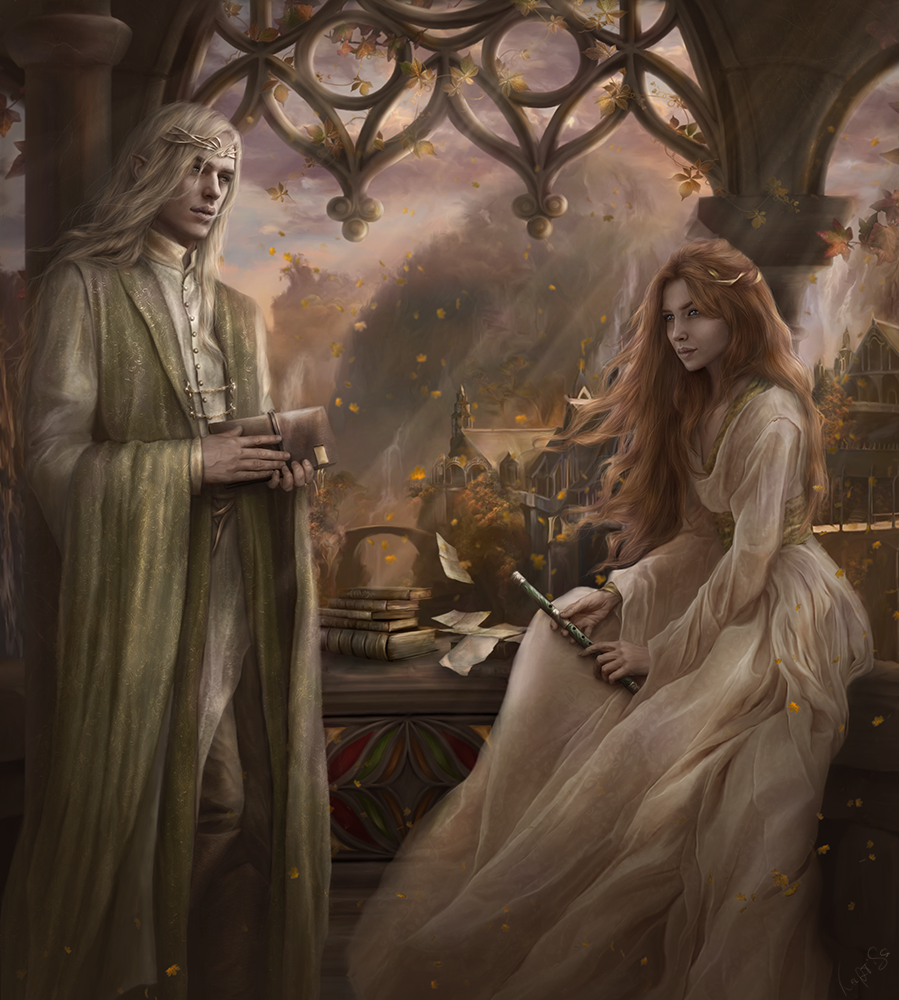 Glorfindel and Vanais. Glorfindel, Lotr art, Tolkien art