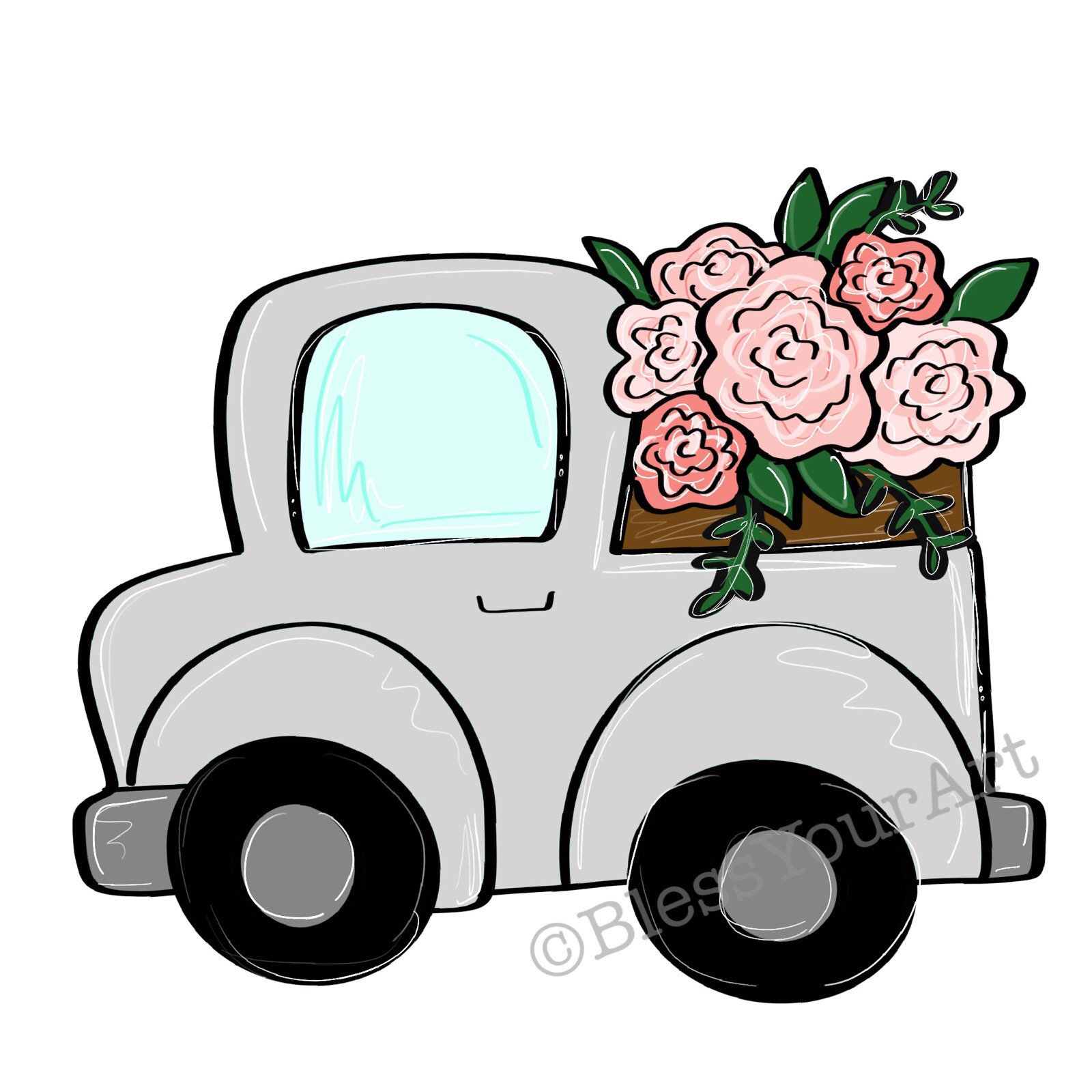 TEMPLATE: Flower Truck Door Hanger