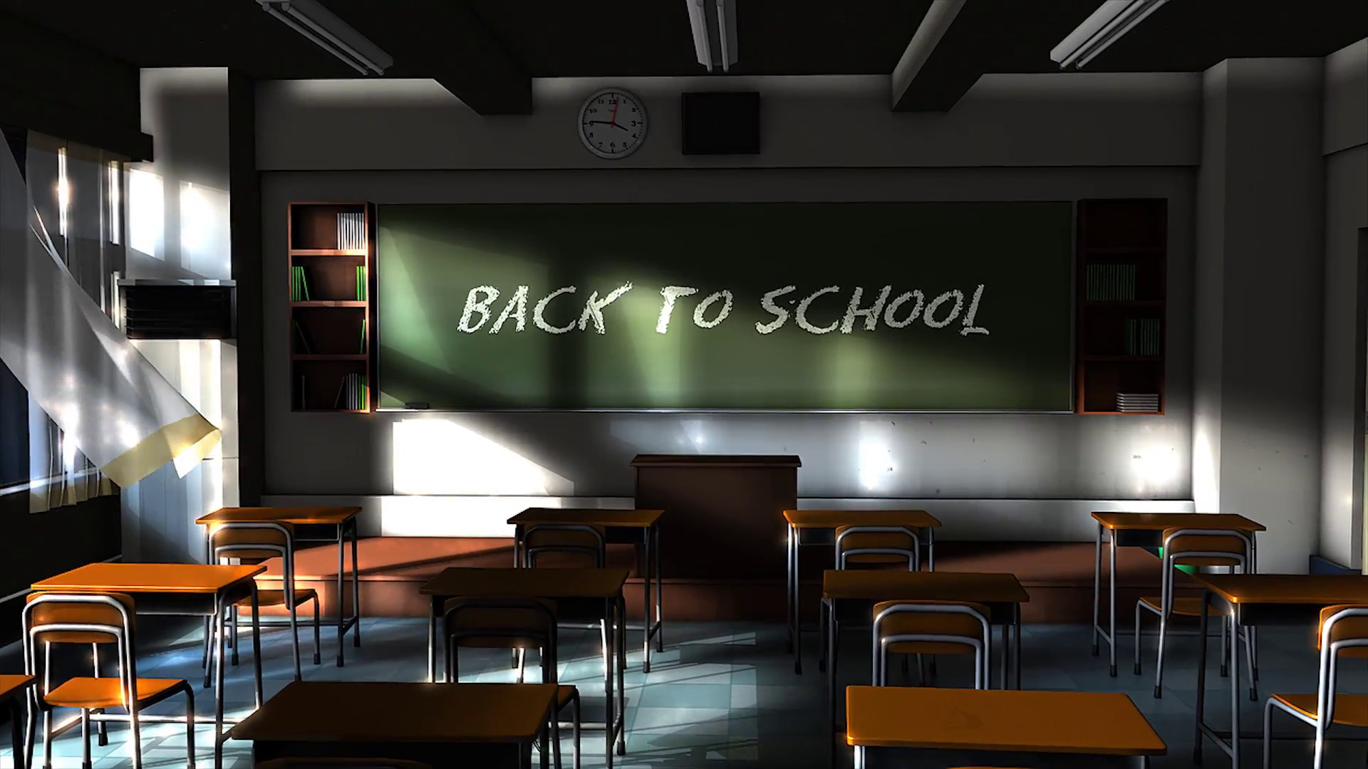 Empty School Classroom With Back To School Writing Classroom Background HD HD Wallpaper