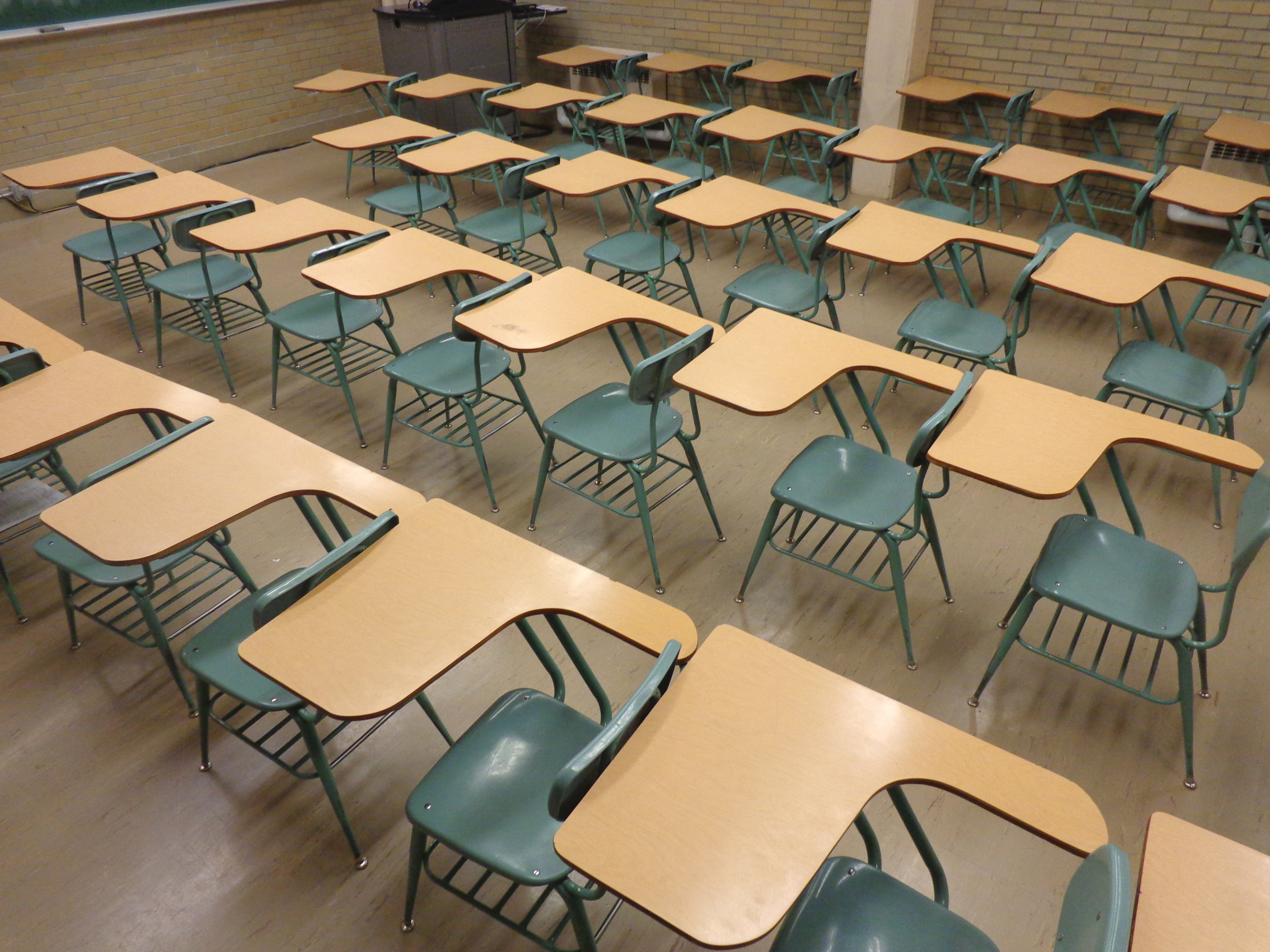 School Classroom with Empty Desks Picture. Free Photograph. Photo Public Domain