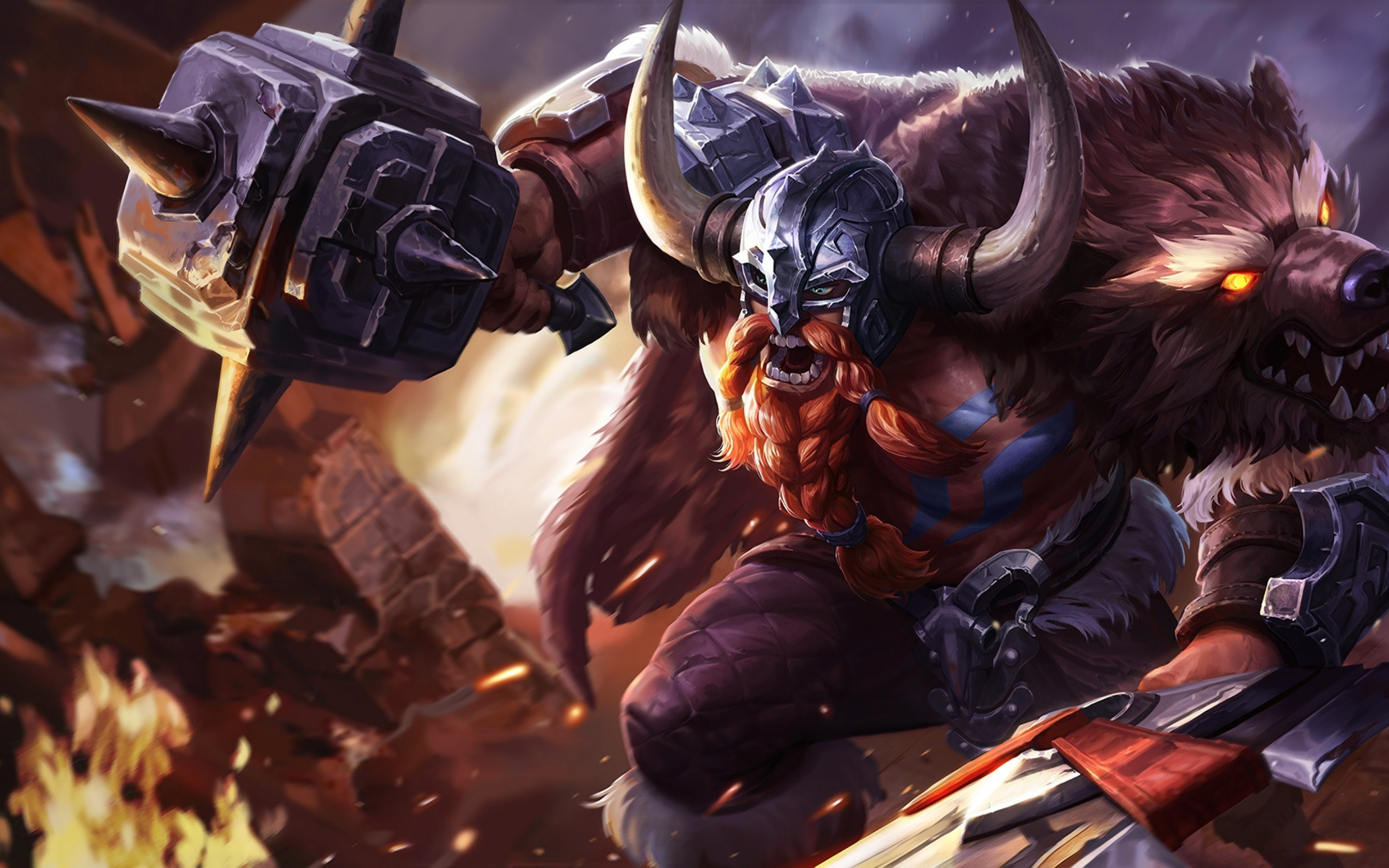 Download 2880x1800 Arena Of Valor, Ormarr, Artwork, Horns, Moba Games, Helmet, Realm Of Valor Wallpaper for MacBook Pro 15 inch