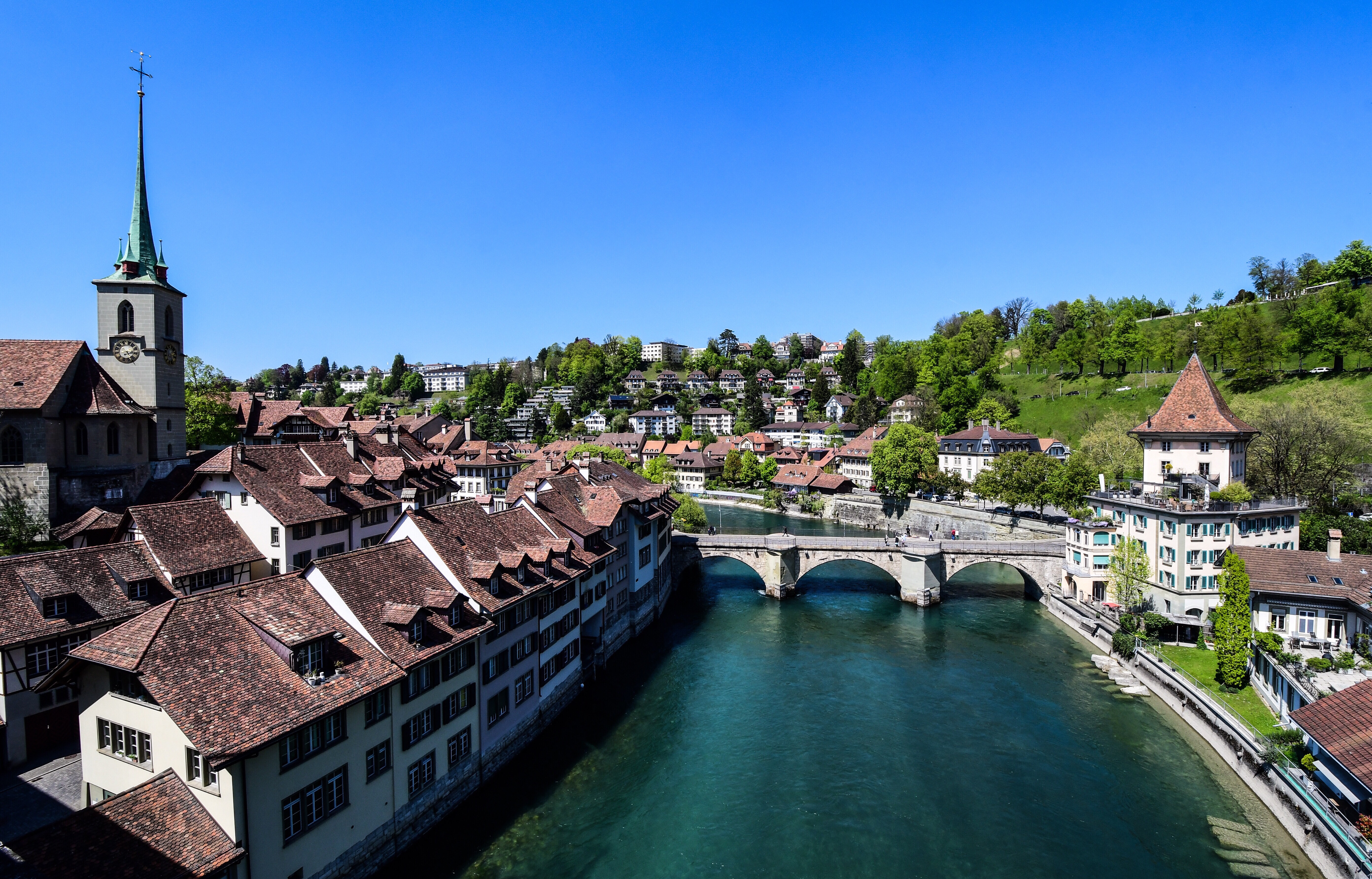 Wallpaper Bern Switzerland River Aare, Bern Mittelland 5568x3569