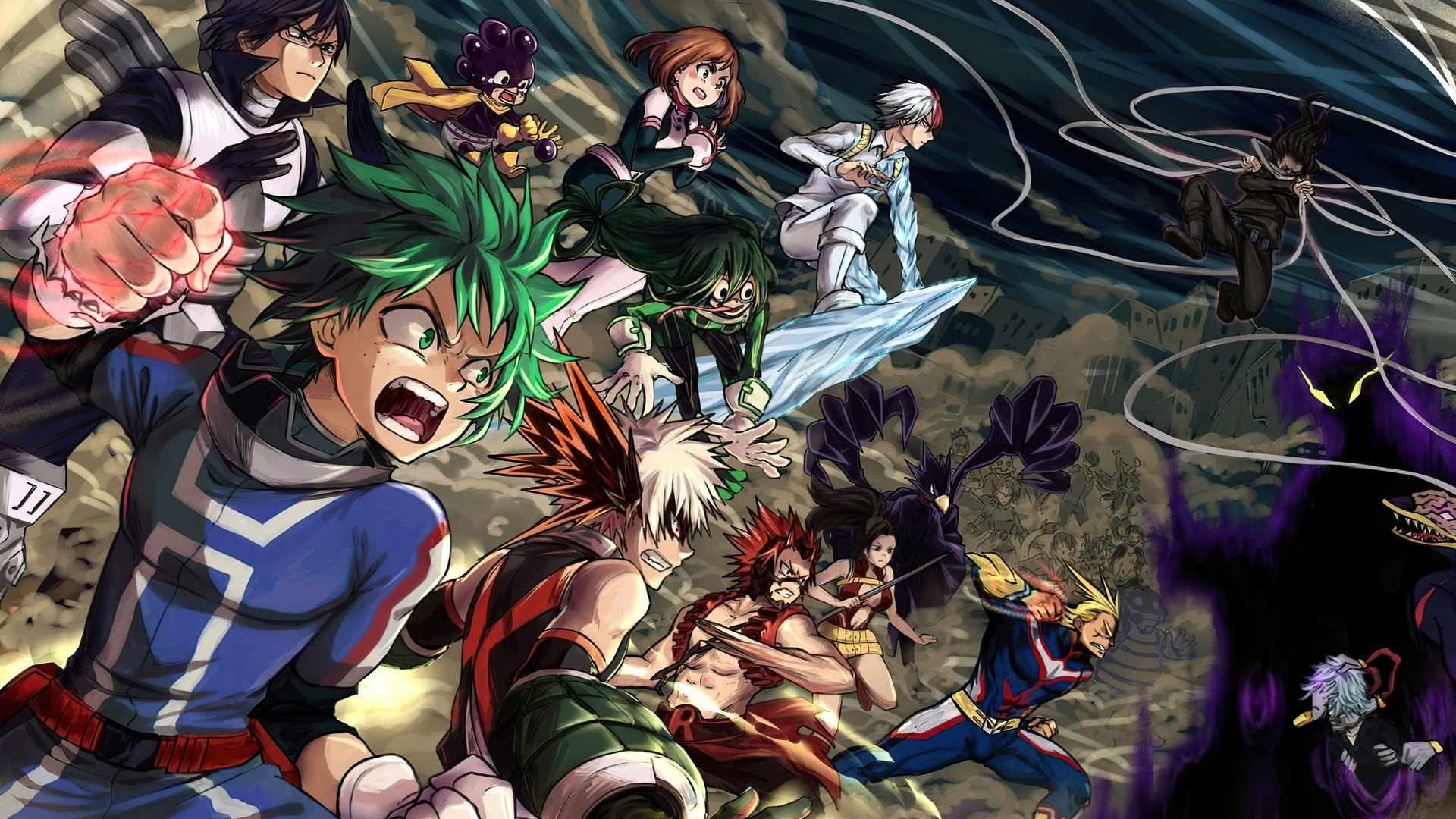 Ochako Uraraka Himiko Toga Shoto Todoroki Katsuki Bakugo Momo Yaoyorozu HD My Hero Academia Wallpaper