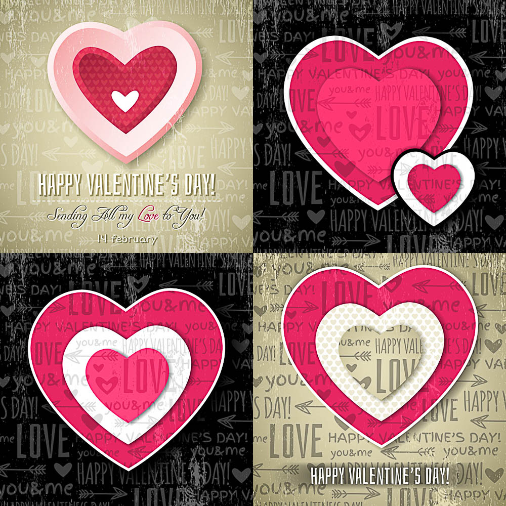 Heart on grunge background for Valentine's Day vector
