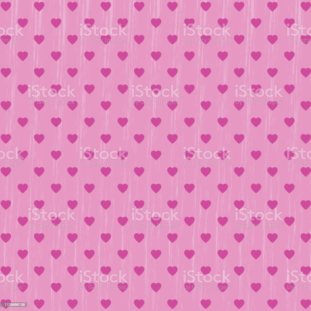 Vector Seamless Pattern With Hearts And Dots Romantic Wallpaper Grunge Background For Mothers Day Or Valentines Day 8th March Stock Illustration Image Now