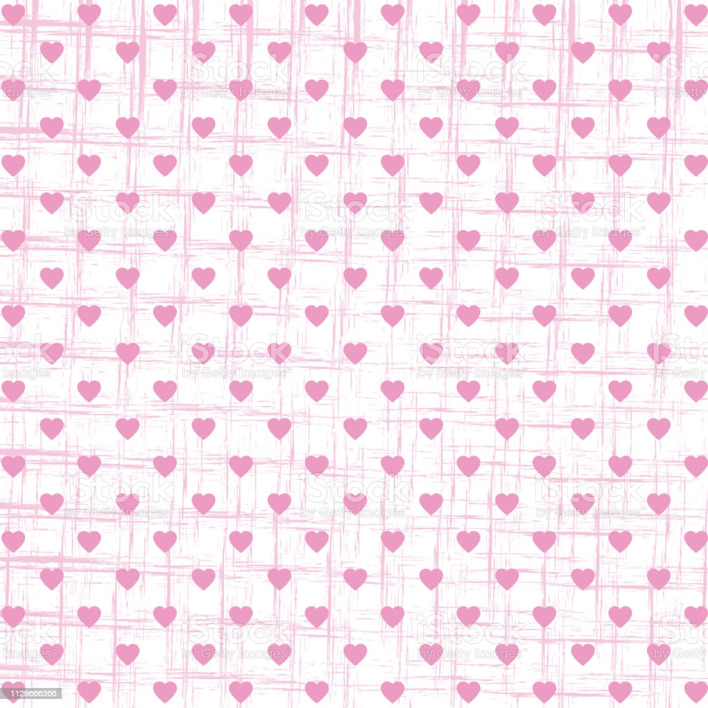 Vector Seamless Pattern With Hearts And Dots Romantic Wallpaper Grunge Background For Mothers Day Or Valentines Day 8th March Stock Illustration Image Now