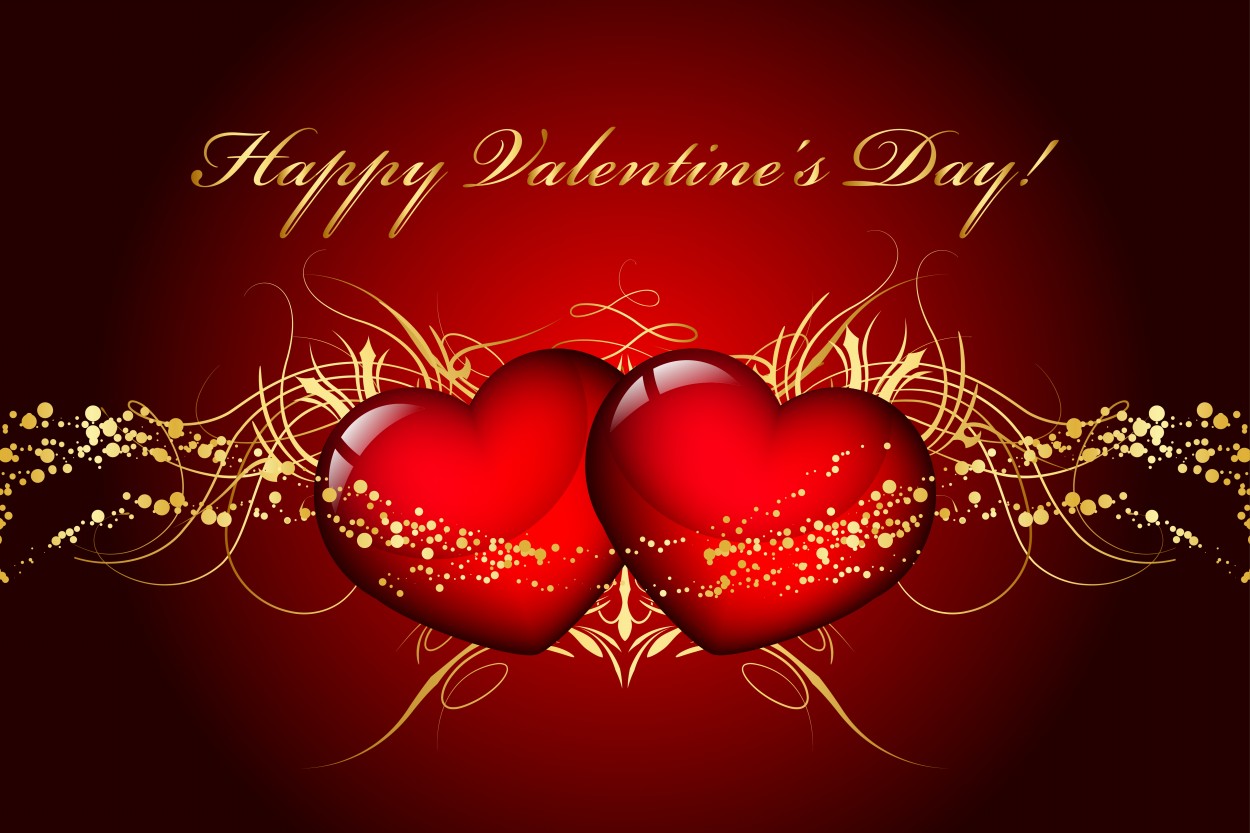 Happy Valentines Day Card With 2hearts's Day 2019 Events