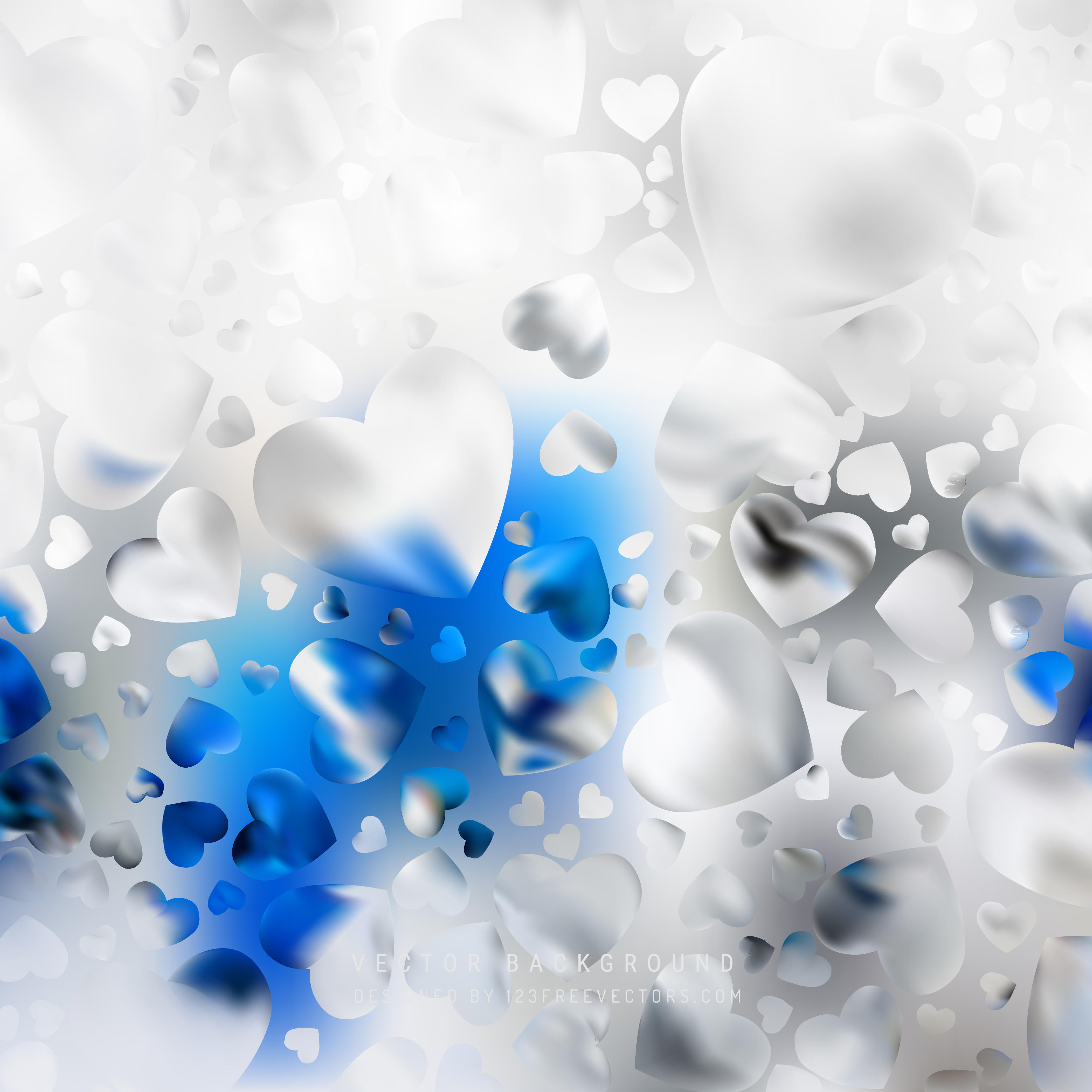 Abstract Valentines Day Blue Gray Heart Background