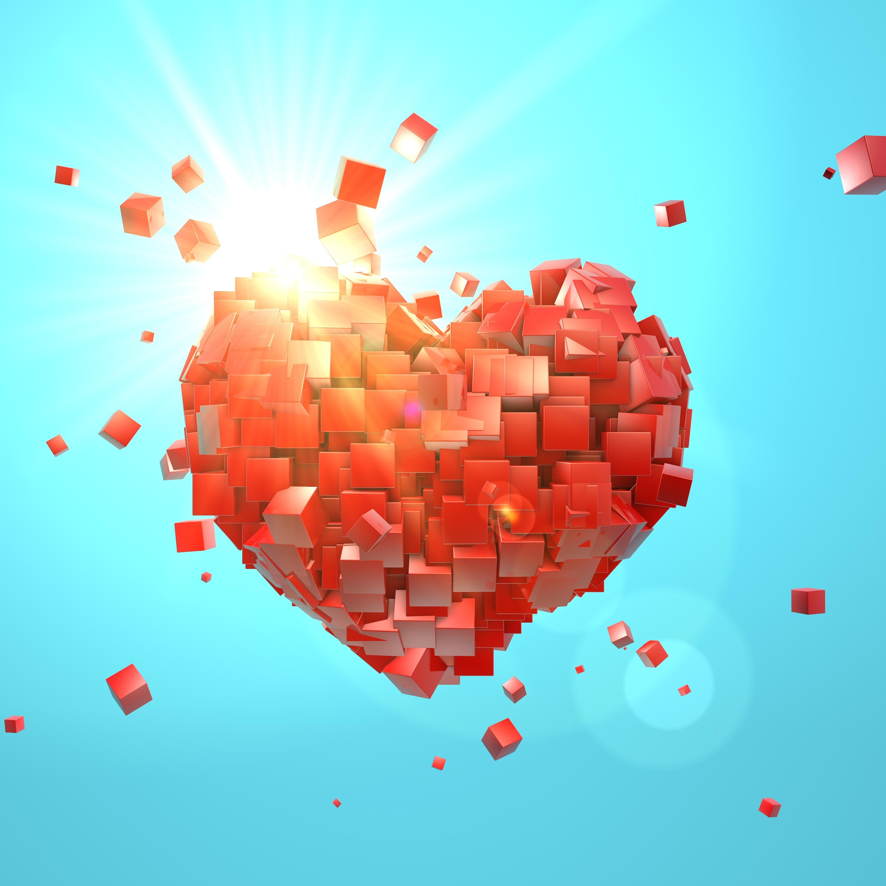 Heart Explosion Love Red Abstract Valentine Day iPad Pro Retina Display HD 4k Wallpaper, Image, Background, Photo and Picture