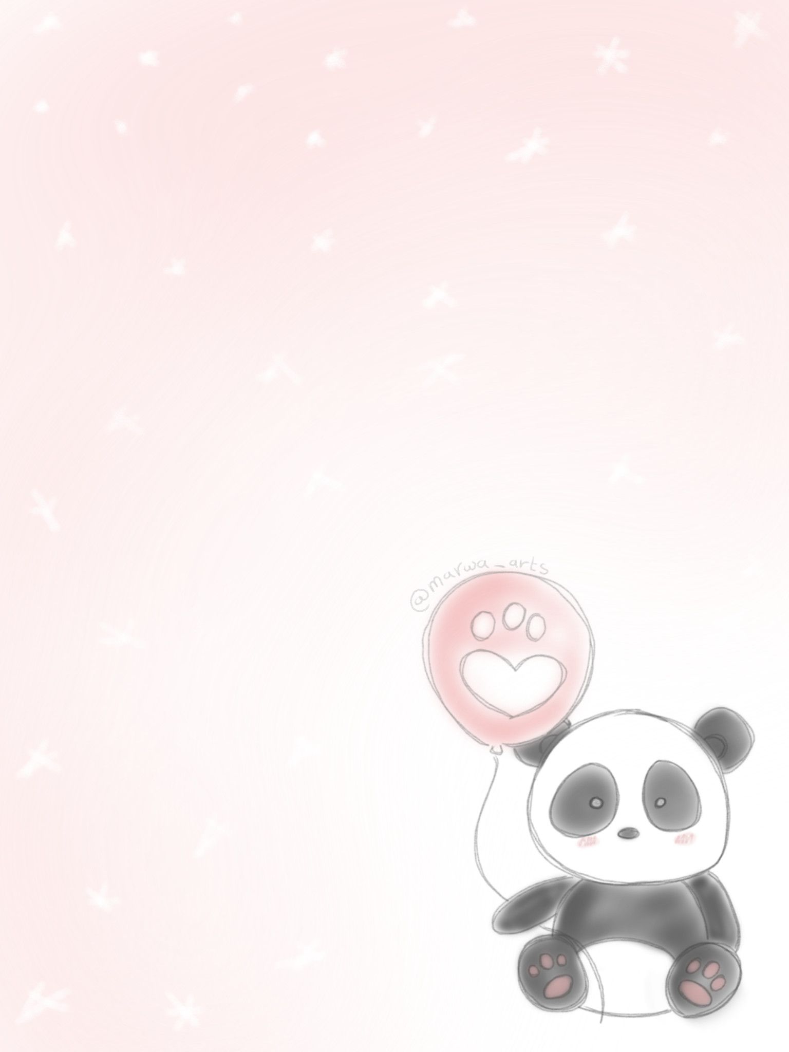 Chibi Cute Panda Wallpaper