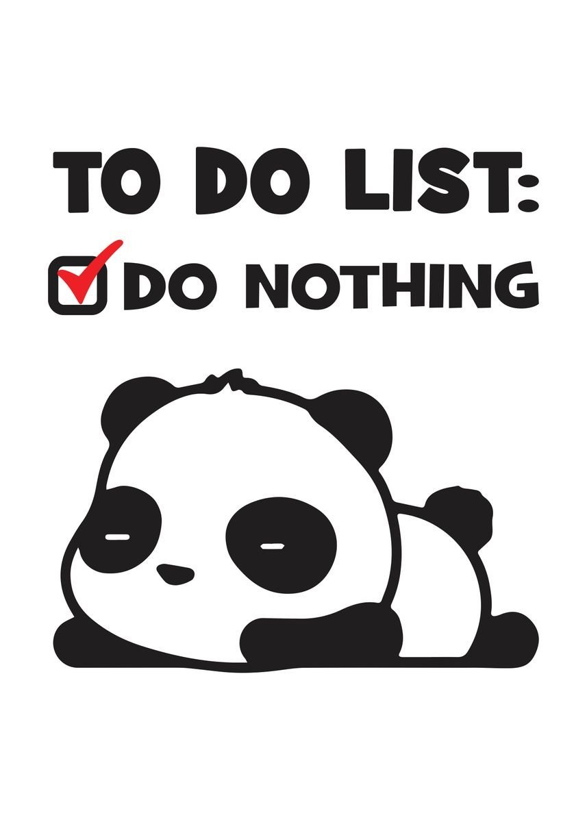 Lazy Panda To Do List' Poster