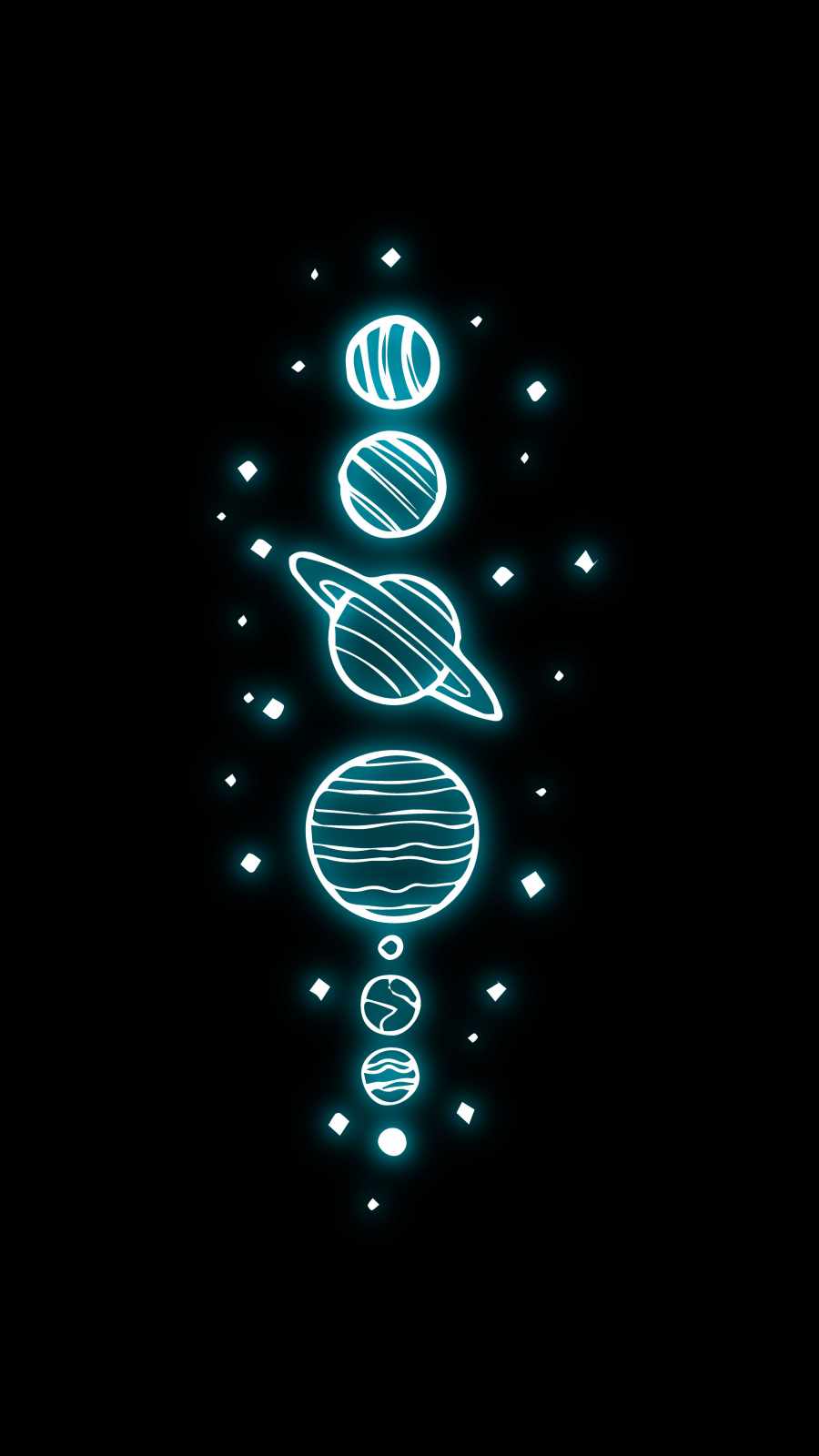 Neon Planets IPhone Wallpaper Wallpaper, iPhone Wallpaper