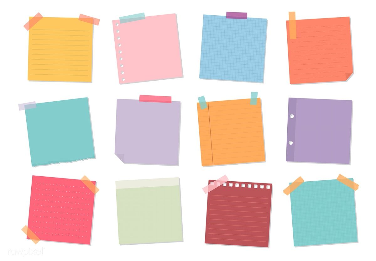 Collection of sticky note illustrations. free image. Sticky notes, Vector free, Note paper