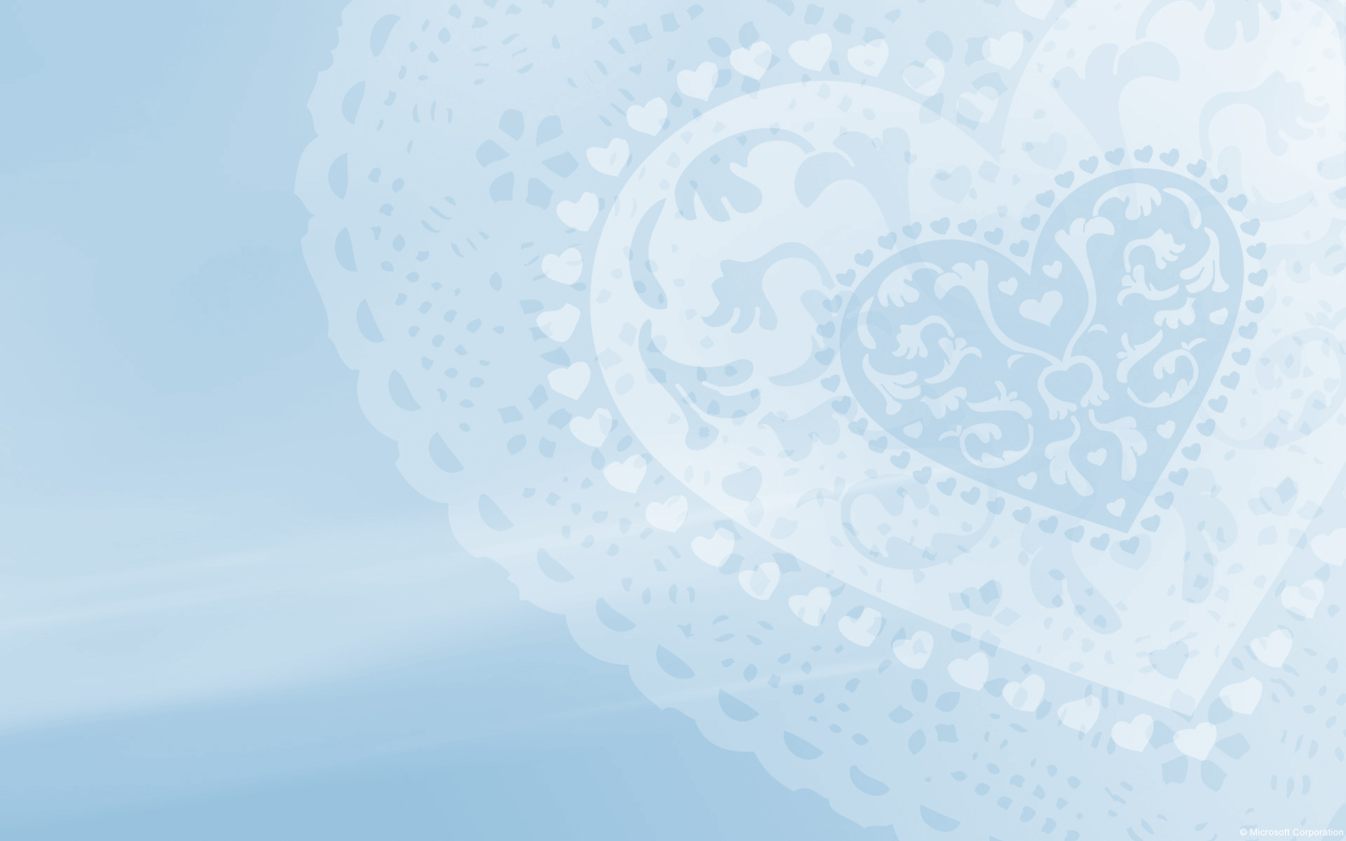 Light Blue Color On The Heart Background For PowerPoint PPT