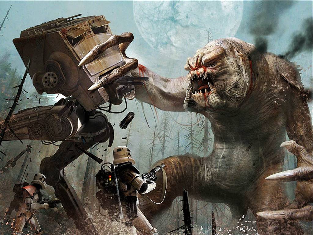 My Free Wallpaper Wars Wallpaper, Rancor vs Empire Troops