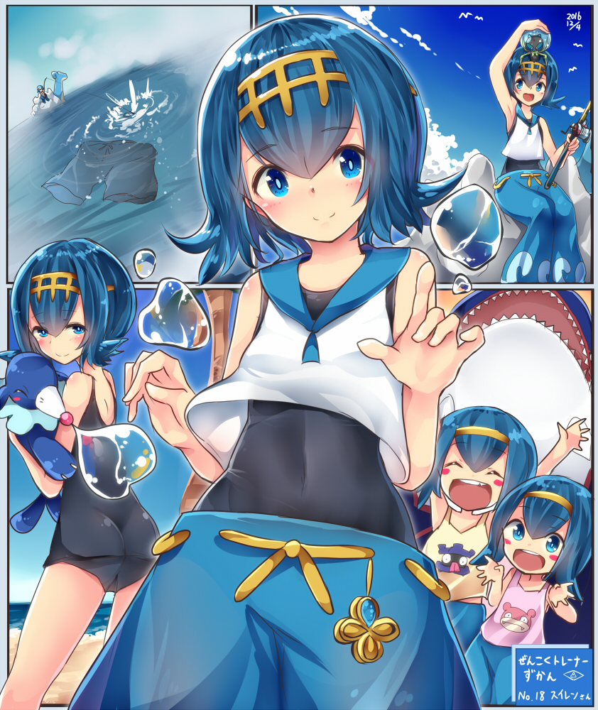 Lana, Popplio, Lapras, Kyogre, Harper, And 2 More (pokemon And 2 More) Drawn By E Co