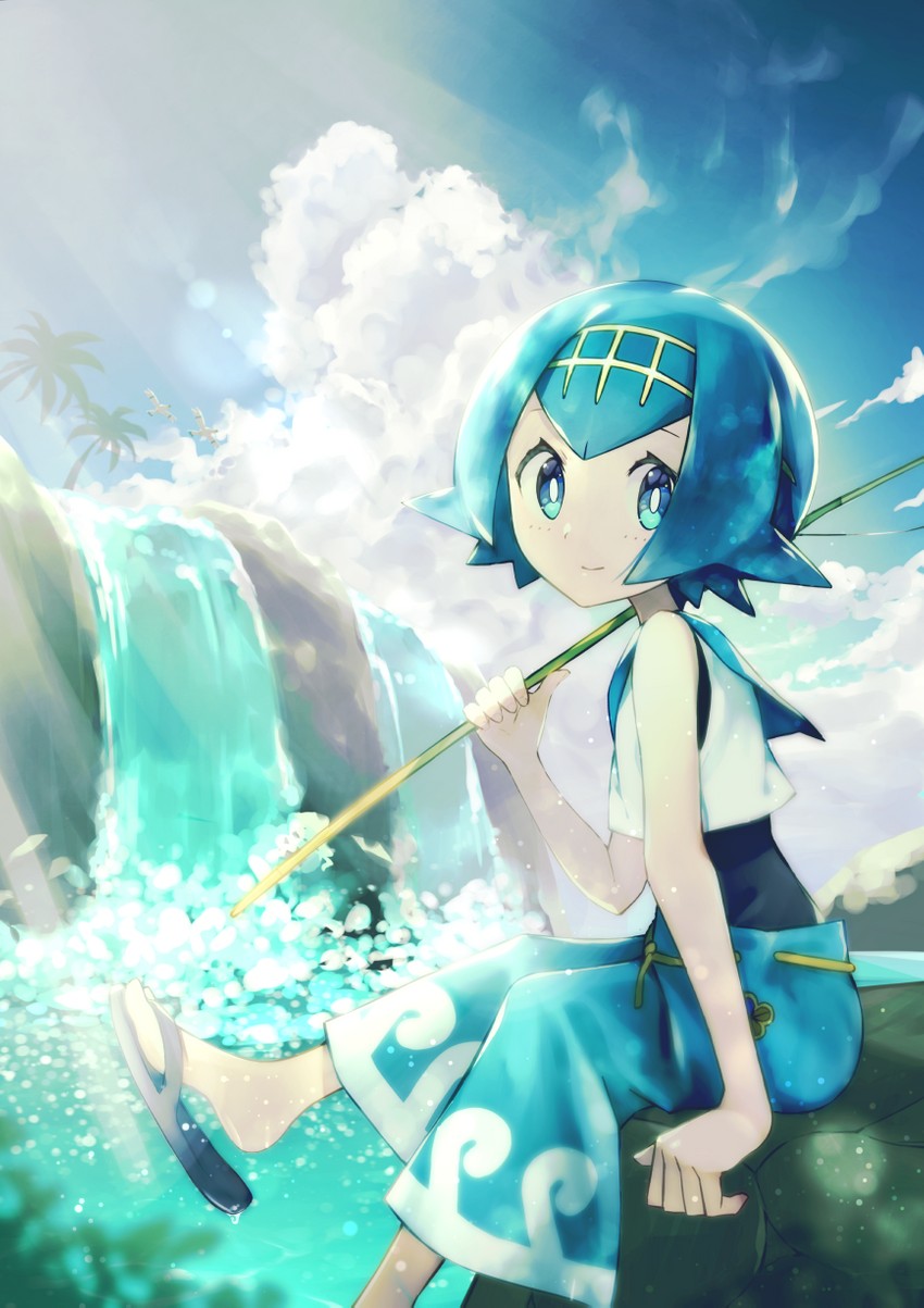 lana and wingull (pokemon and 2 more) drawn