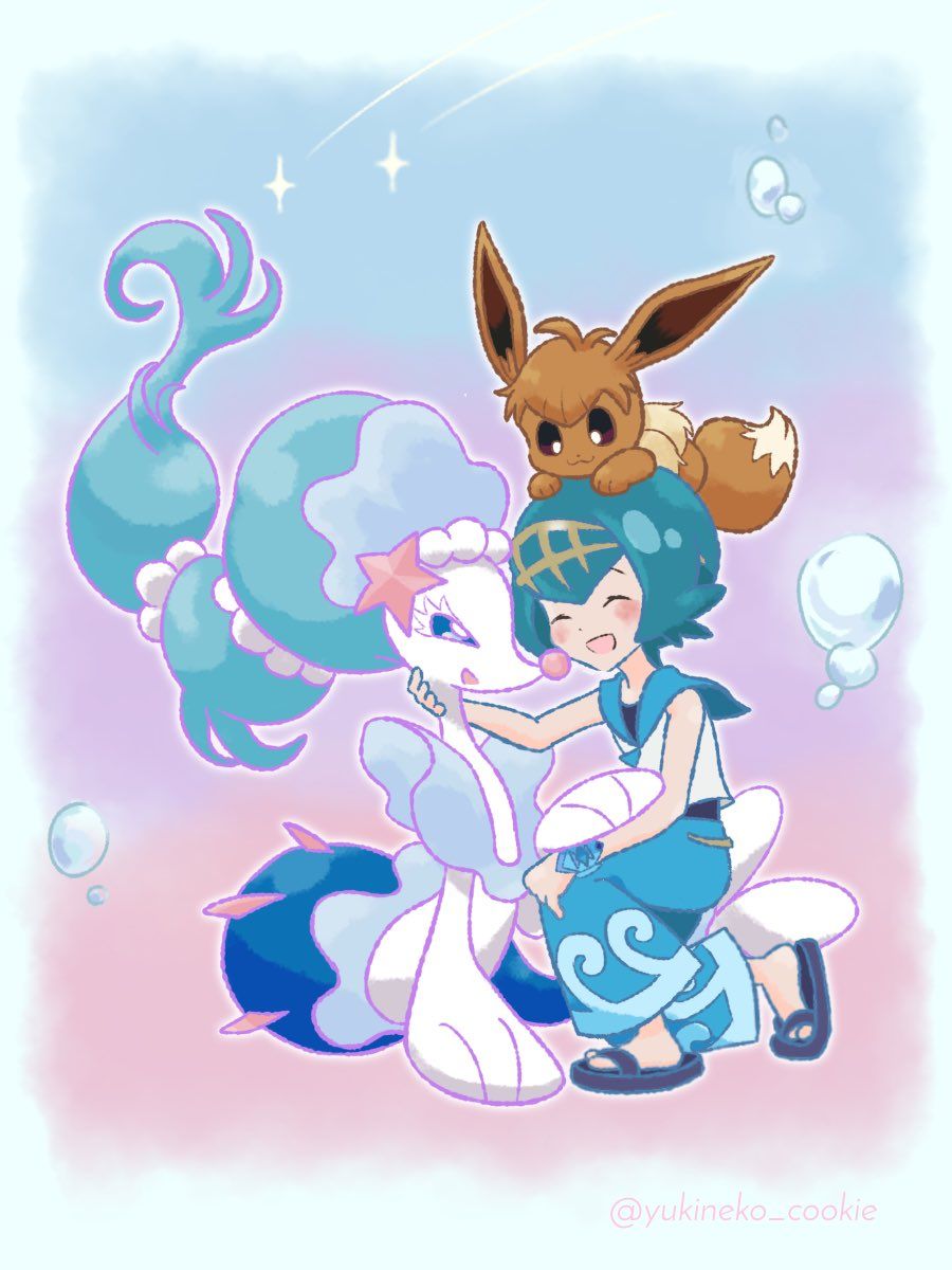 Lana with Primarina and Nagisa. Pokemon alola, Pokemon, Pokemon characters