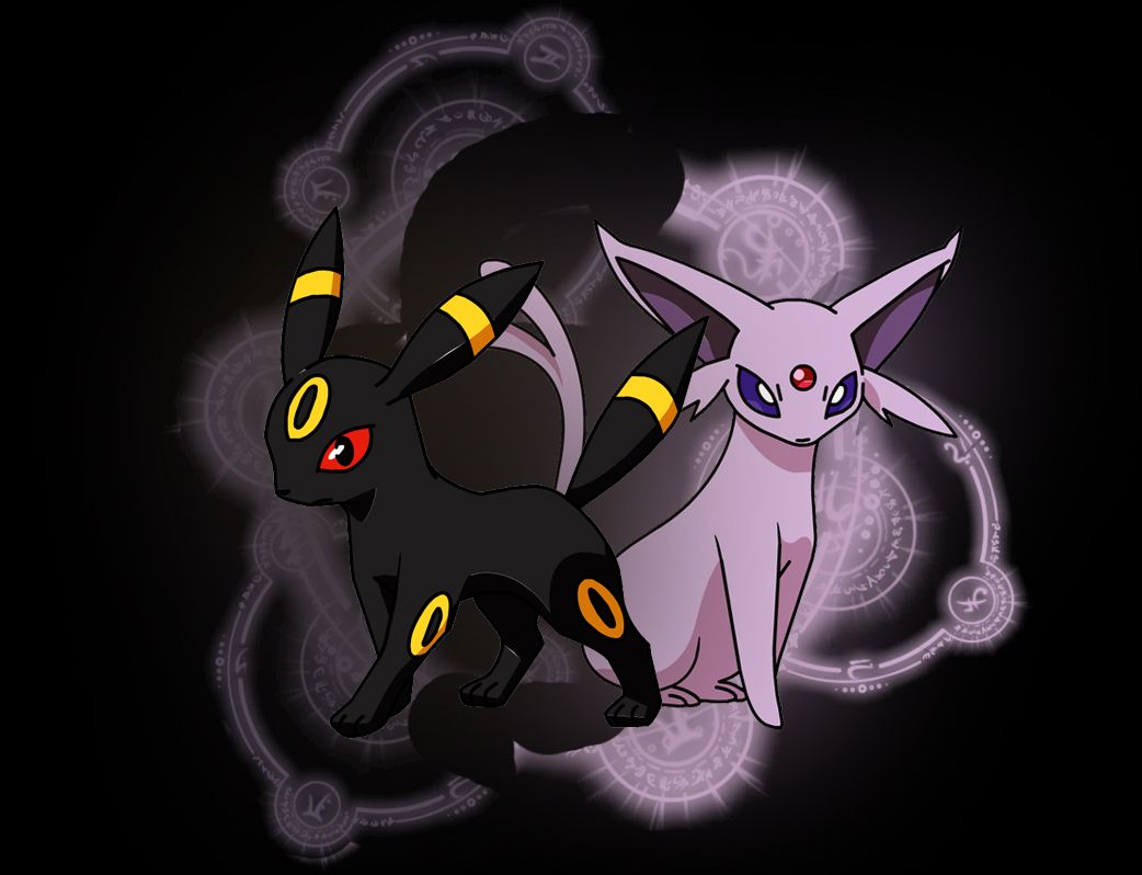 Espeon and umbreon. Noctali et mentali, Pokémon, Evoli