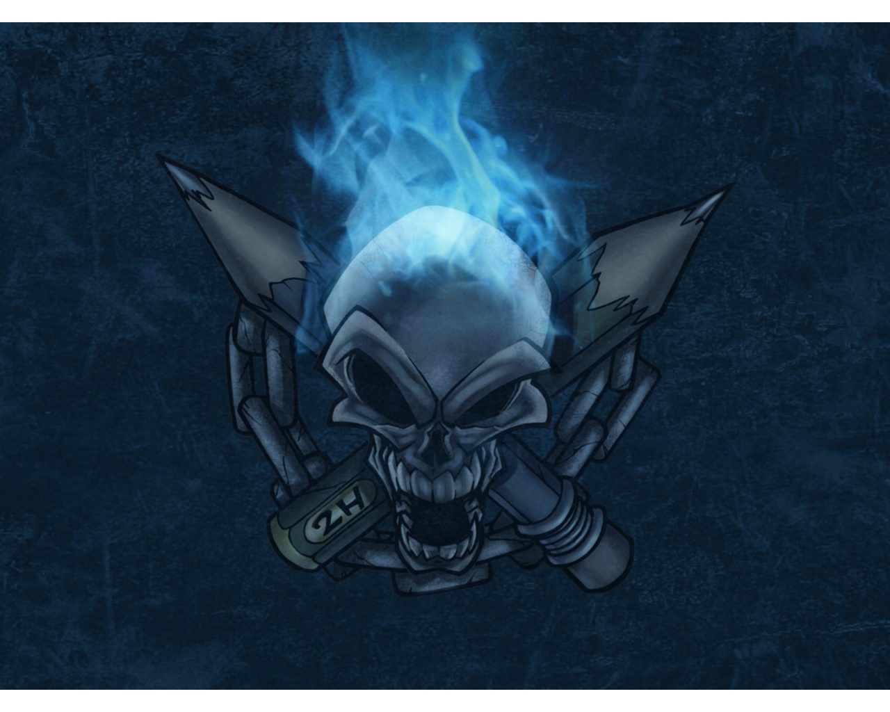Blue Flame Skull Wallpaper