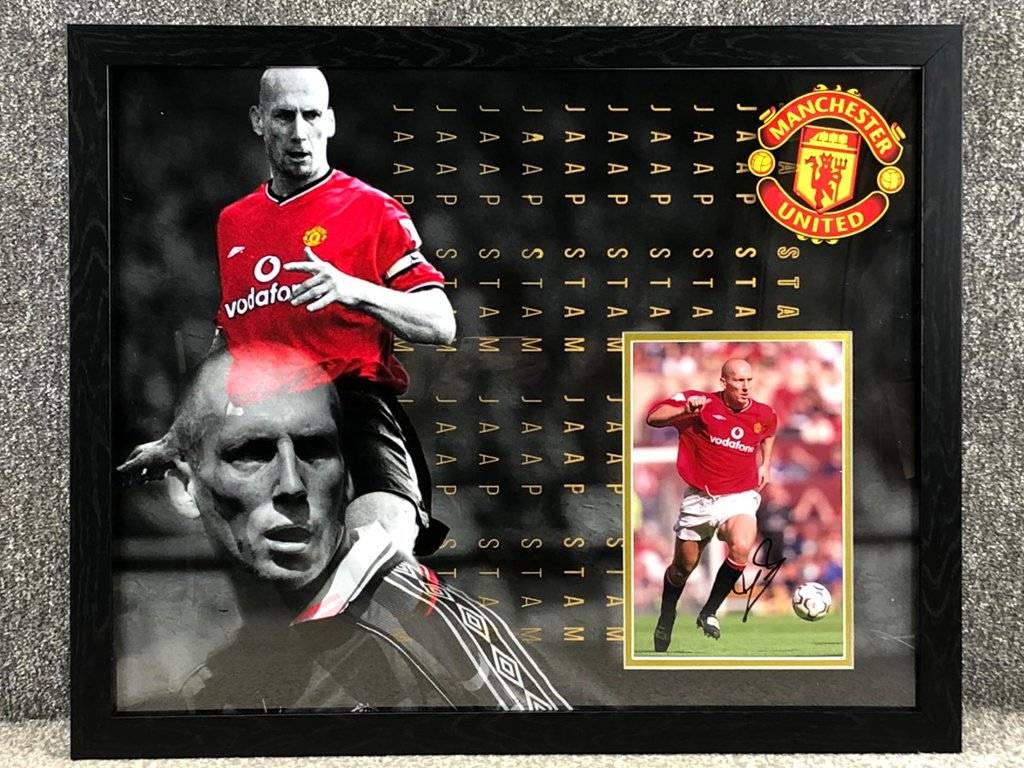 Jaap Stam Signed Man United Picture (WDO)