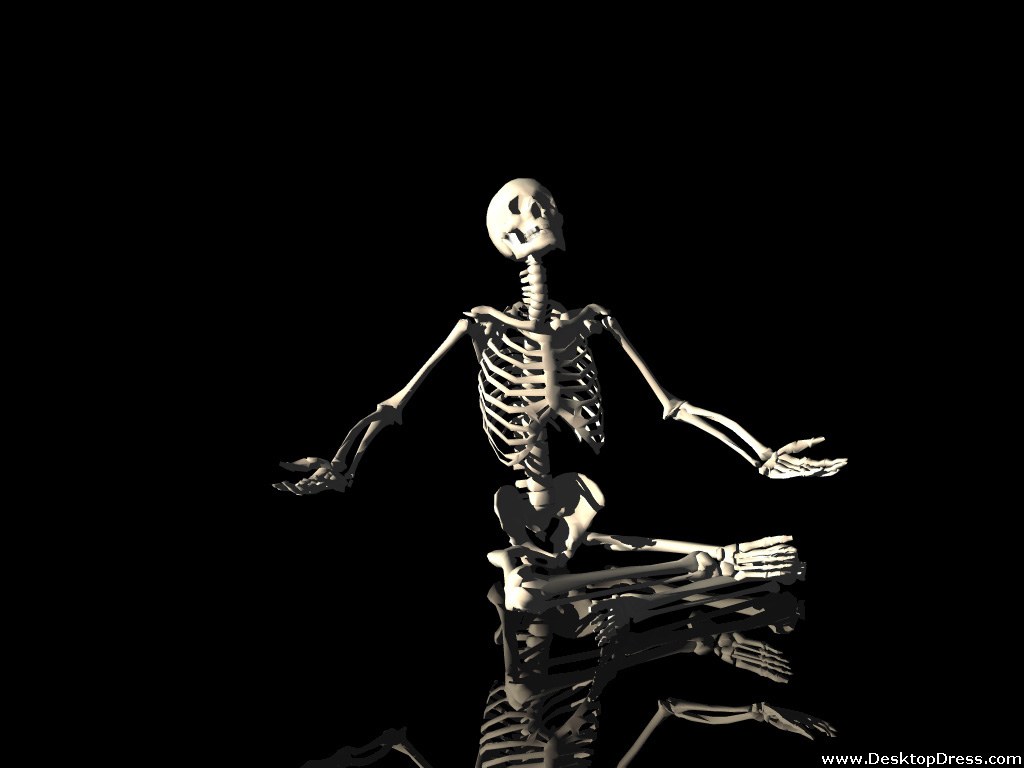 Desktop Wallpaper 3D Background Skeleton in Dark