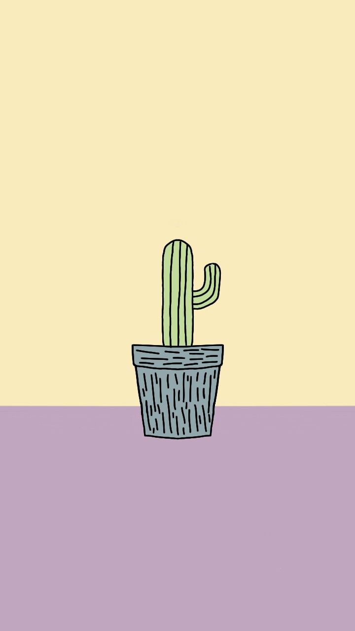 Cactus #wallpaper #phone #iphone #vector #cartoon #drawing #cactus #yellow #purple #illustration #inpiration. Cactus, Cover wallpaper, Cute wallpaper for phone