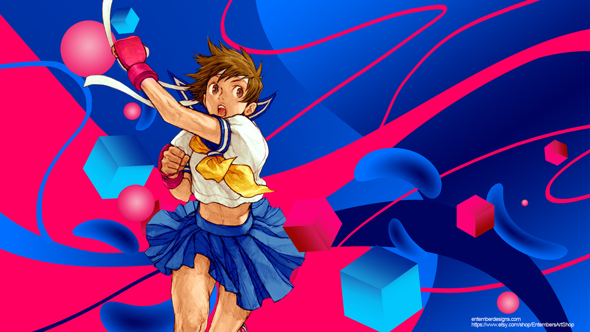 Sakura Kasugano Street Fighter HD Wallpaper