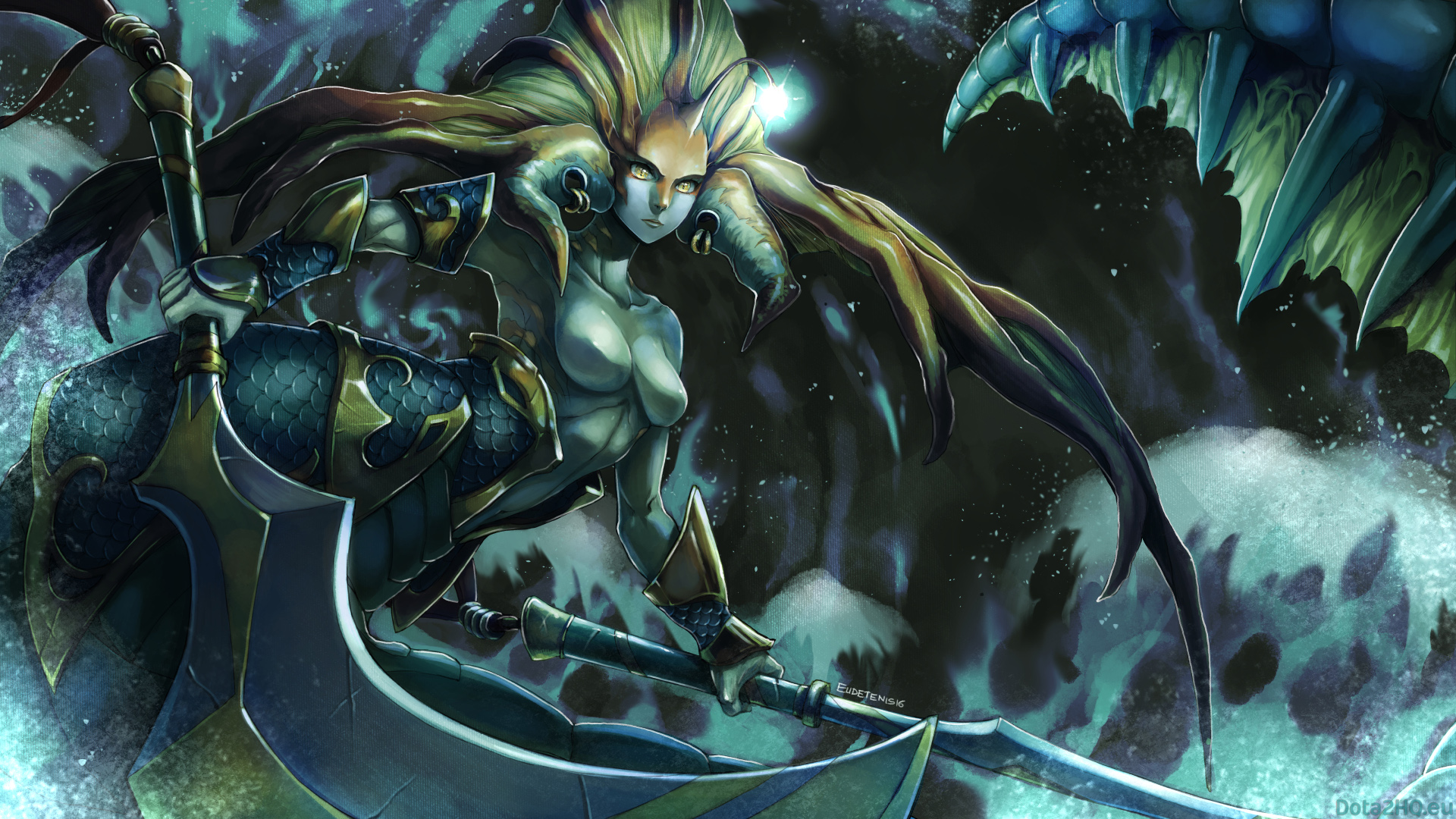 Naga Siren Gallery Dota 2 Art Desktop Wallpaper HD 1920x1080, Wallpaper13.com