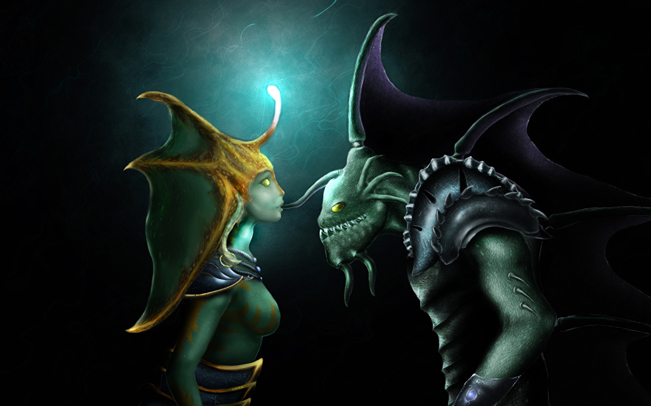 Desktop Wallpaper DOTA 2 Slardar Naga Siren mermaids monster