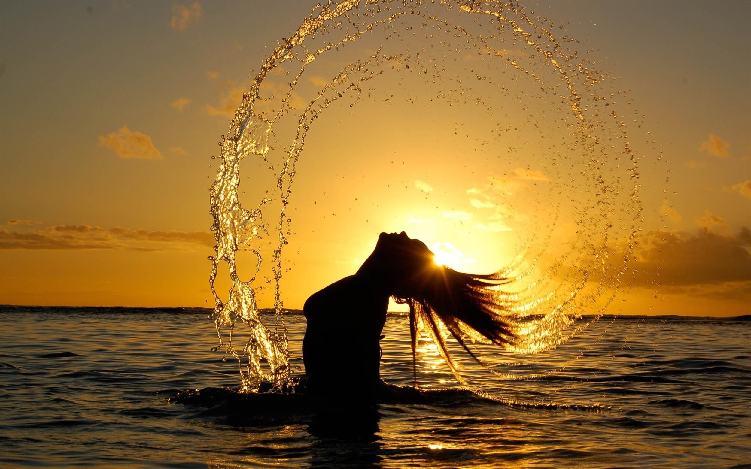 Girl In Water Desktop HD Wallpaper Random. Silhouette photography, Sunset wallpaper, Girl in water