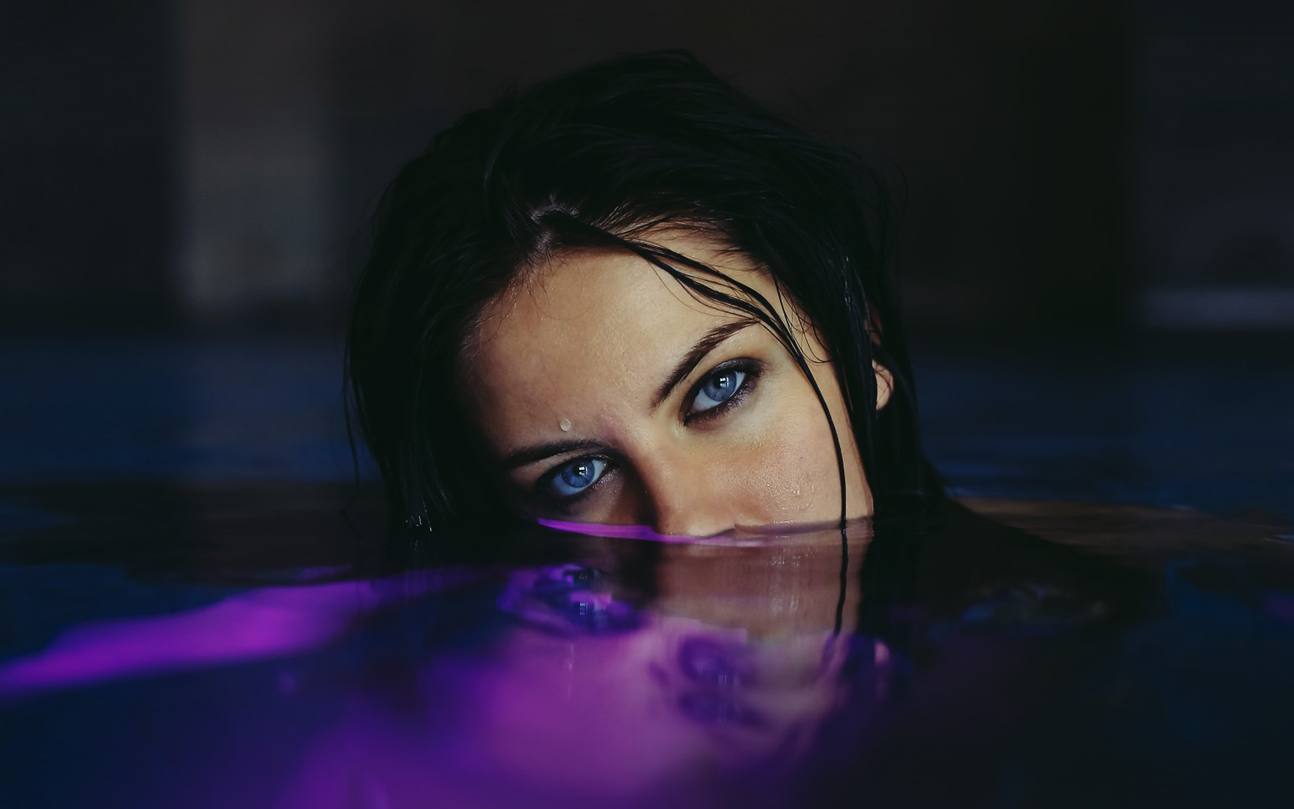 Girl Water Cute Dark Blue
