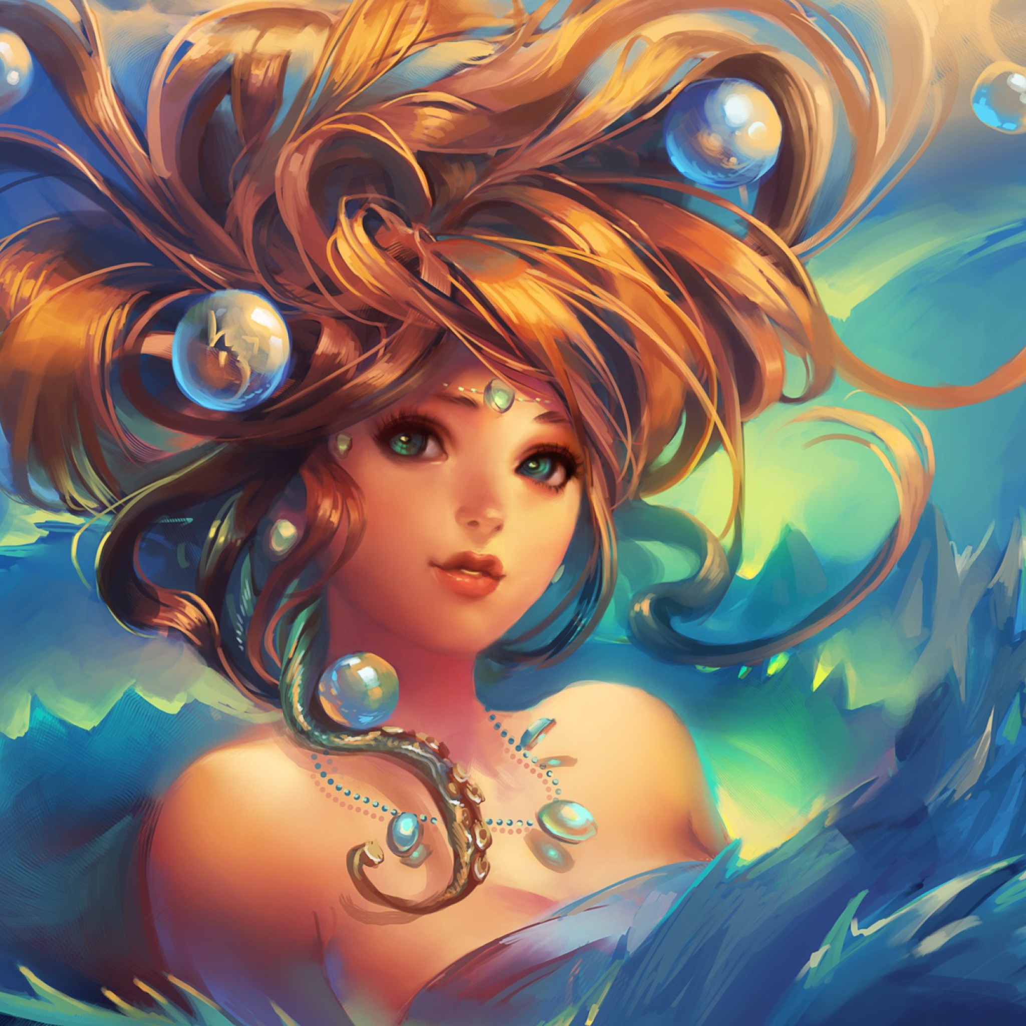 Girl Under Water Wallpaper for 2048x2048